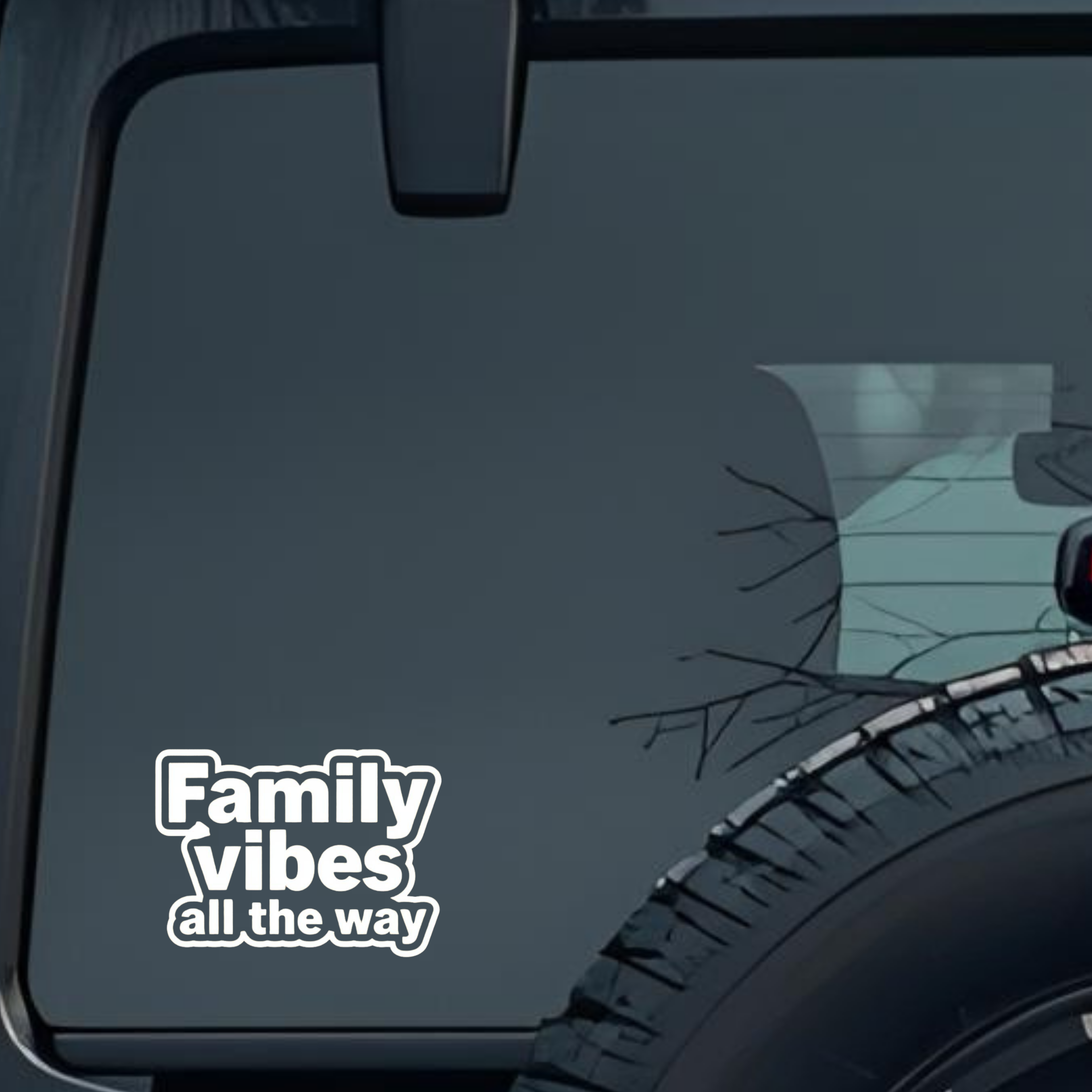 Family Vibes All the Way Large 6 inch Premium Decal Sticker For Car Bumper Window Rear Windshield St
