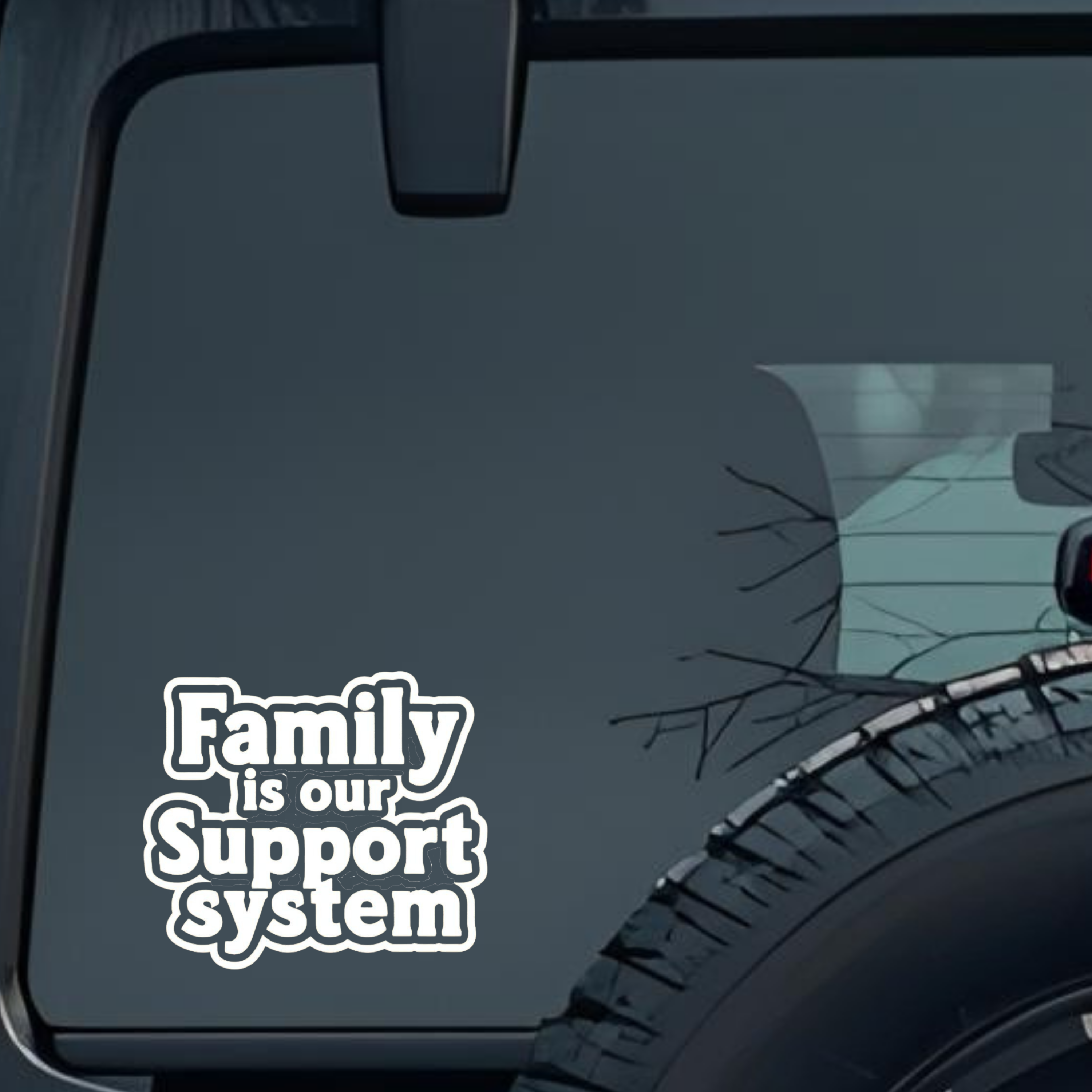 Family Is Our Support System Large 6 inch Premium Decal Sticker For Car Bumper Window Rear Windshiel