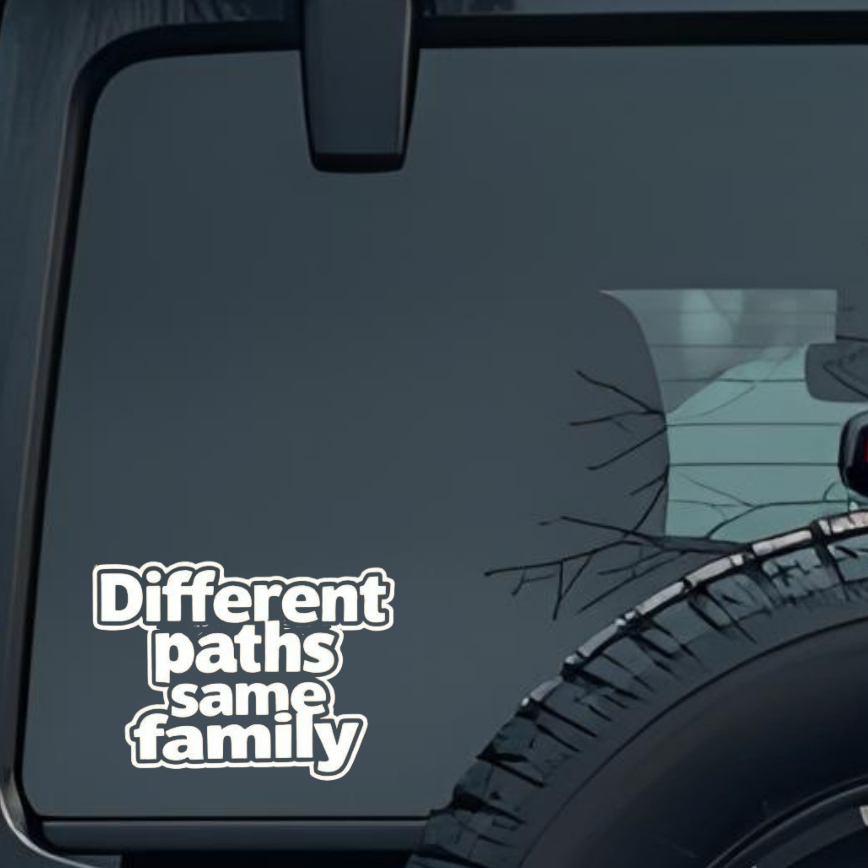 Different Paths Same Family Large 6 inch Premium Decal Sticker For Car Bumper Window Rear Windshield