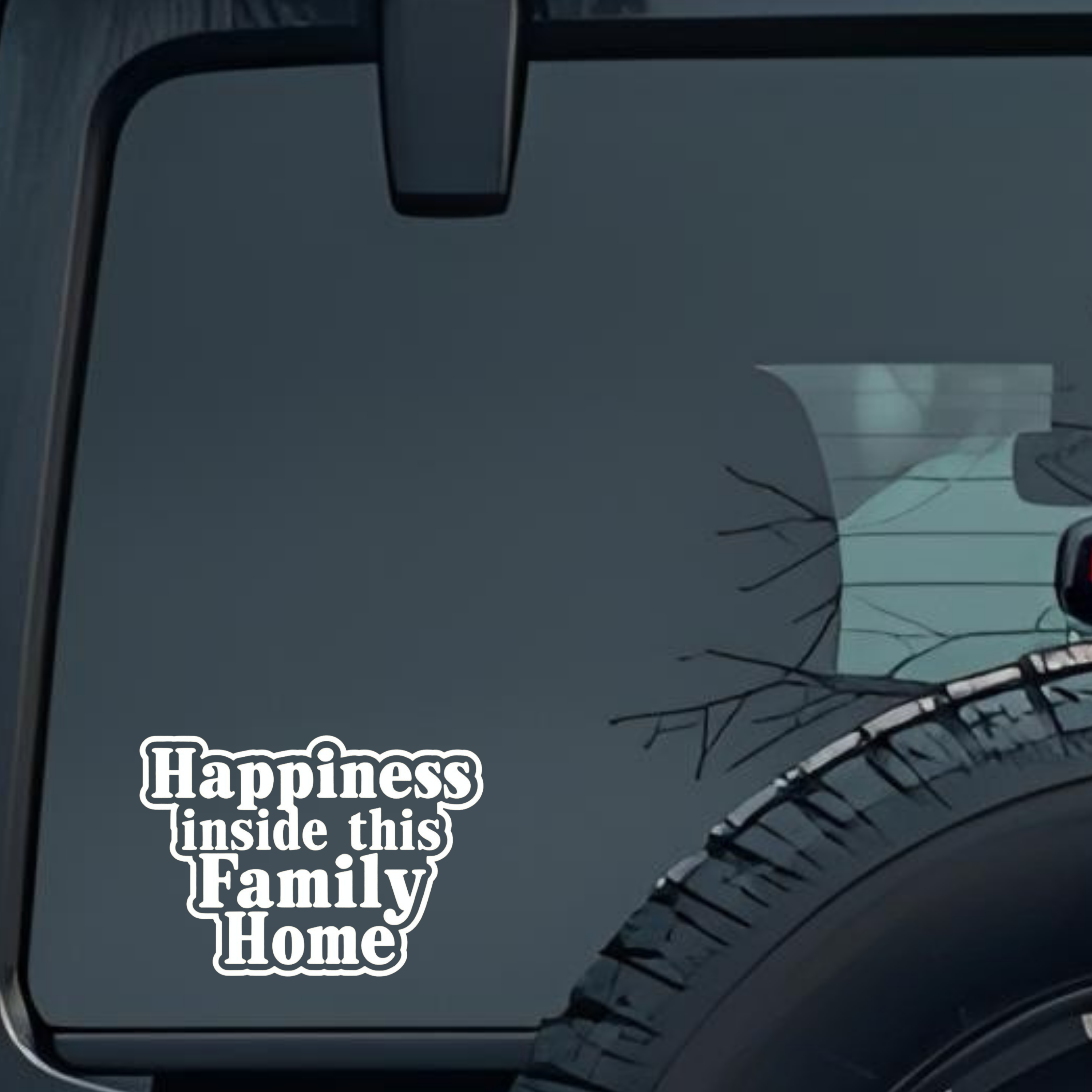 Happiness Inside This Family Home Large 6 inch Premium Decal Sticker For Car Bumper Window Rear Wind