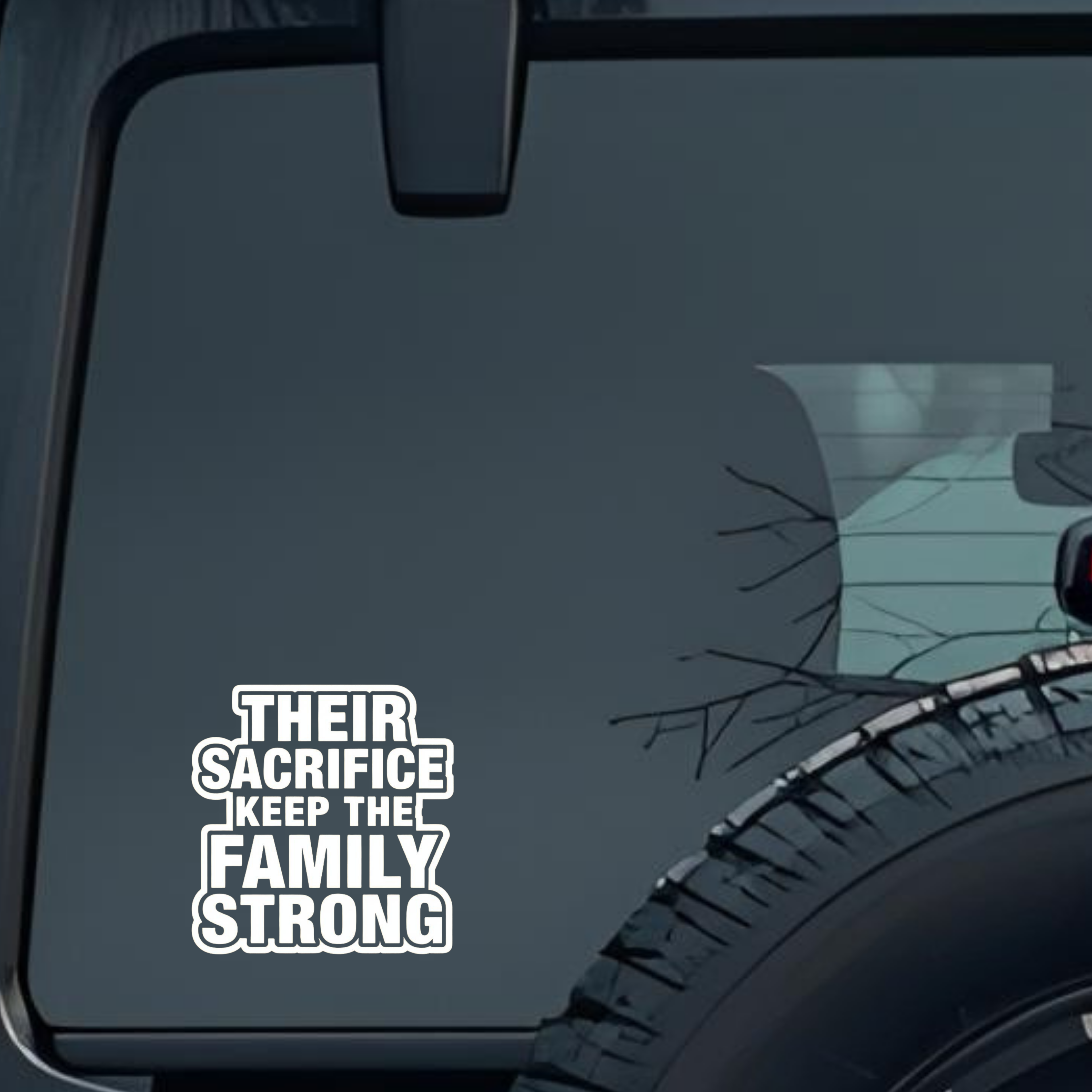 Their Sacrifice Keep the Family Strong Large 6 inch Premium Decal Sticker For Car Bumper Window Rear