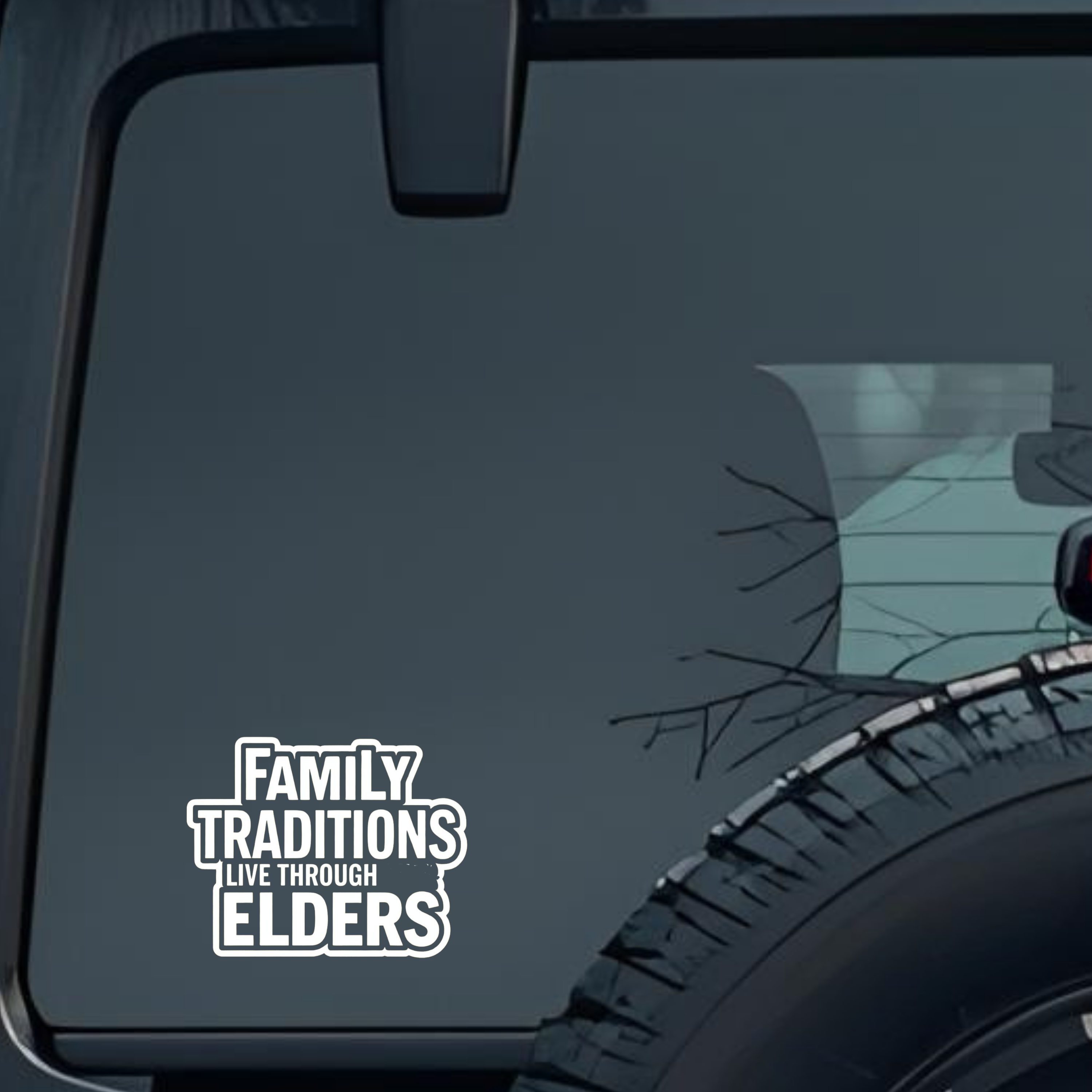 Family Tradition Live Through Elders Large 6 inch Premium Decal Sticker For Car Bumper Window Rear W