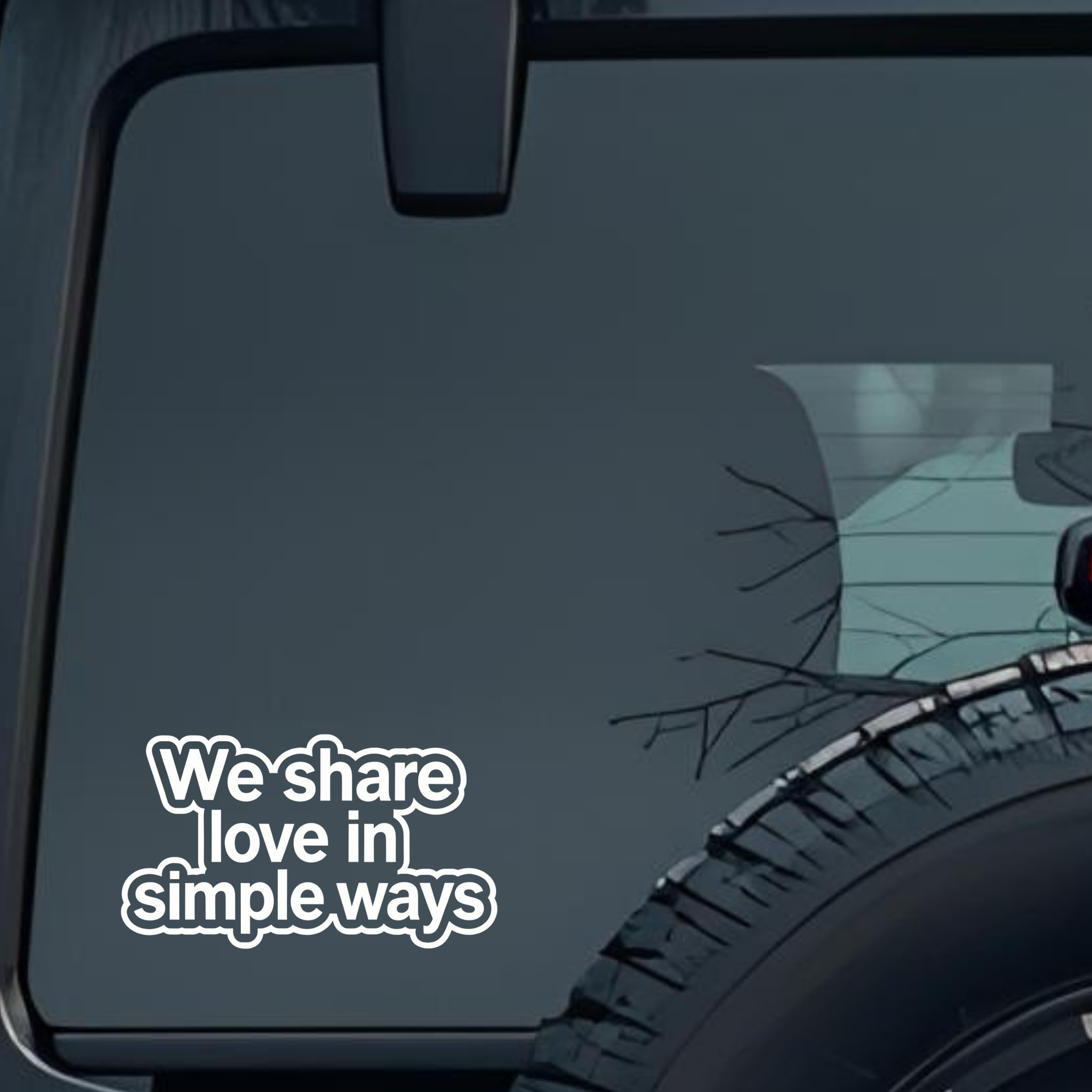 We Share Love in Simple Ways Large 6 inch Premium Decal Sticker For Car Bumper Window Rear Windshiel