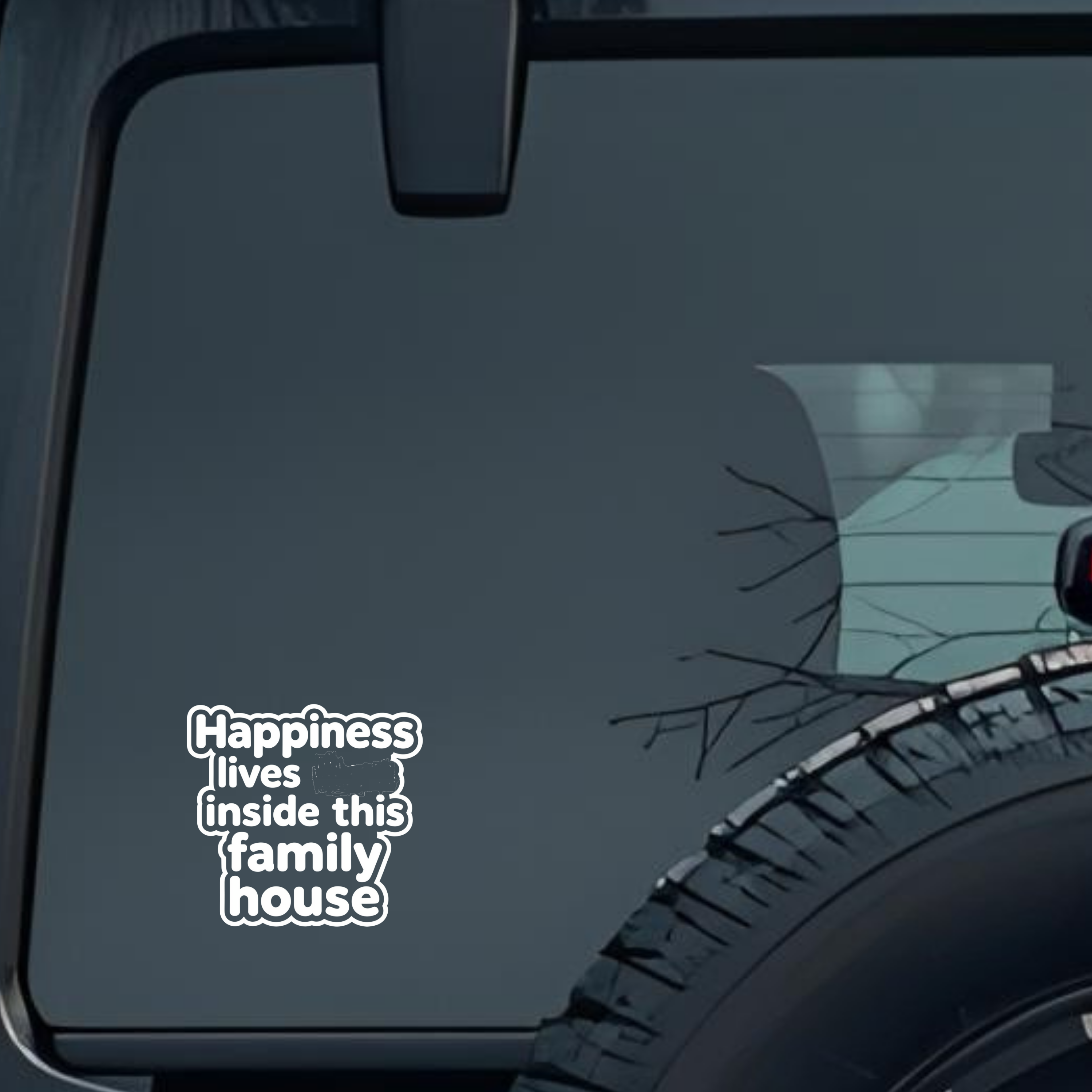 Happiness Lives Inside This Family House Large 6 inch Premium Decal Sticker For Car Bumper Window Re