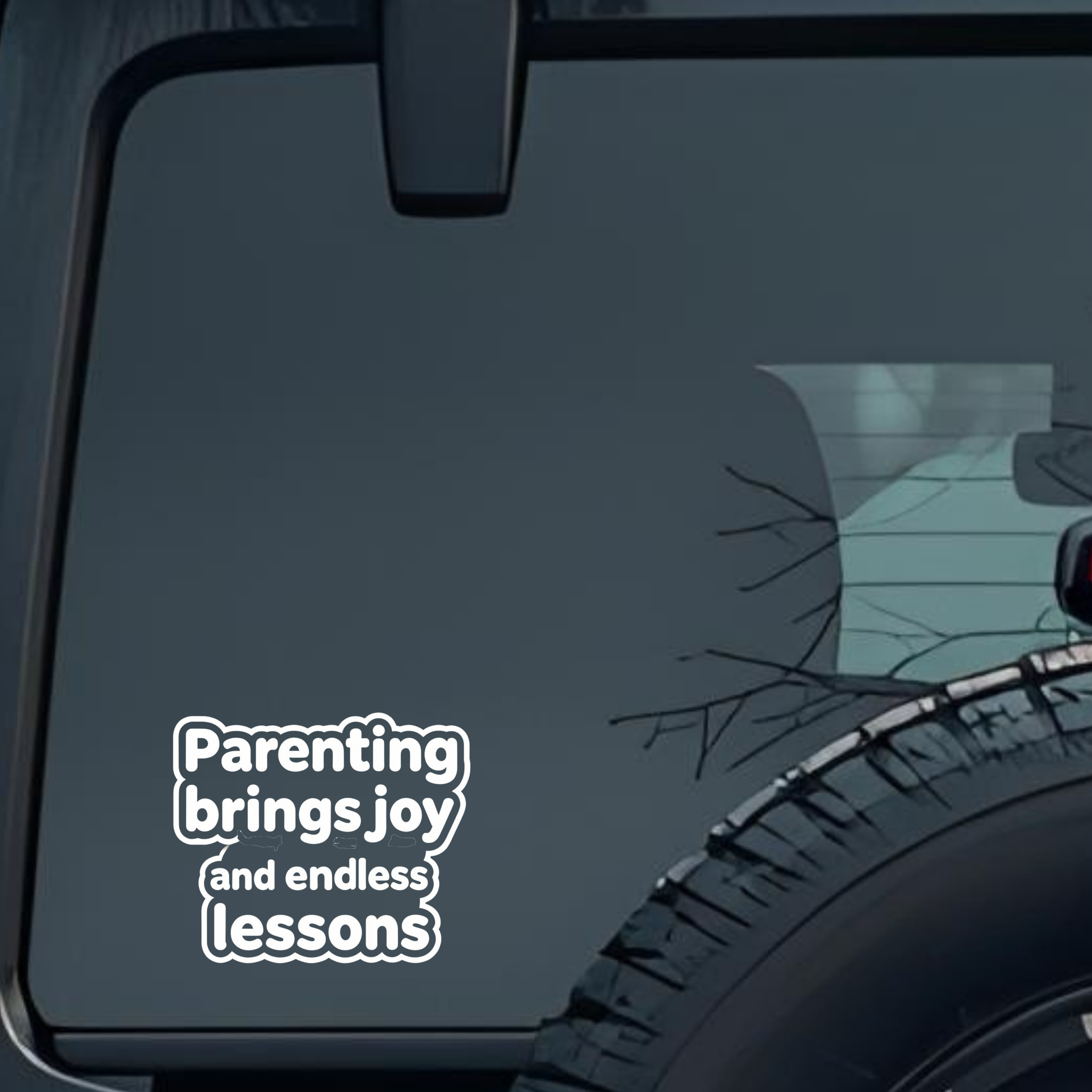 Parenting Brings Joy and Endless Lessons Large 6 inch Premium Decal Sticker For Car Bumper Window Re