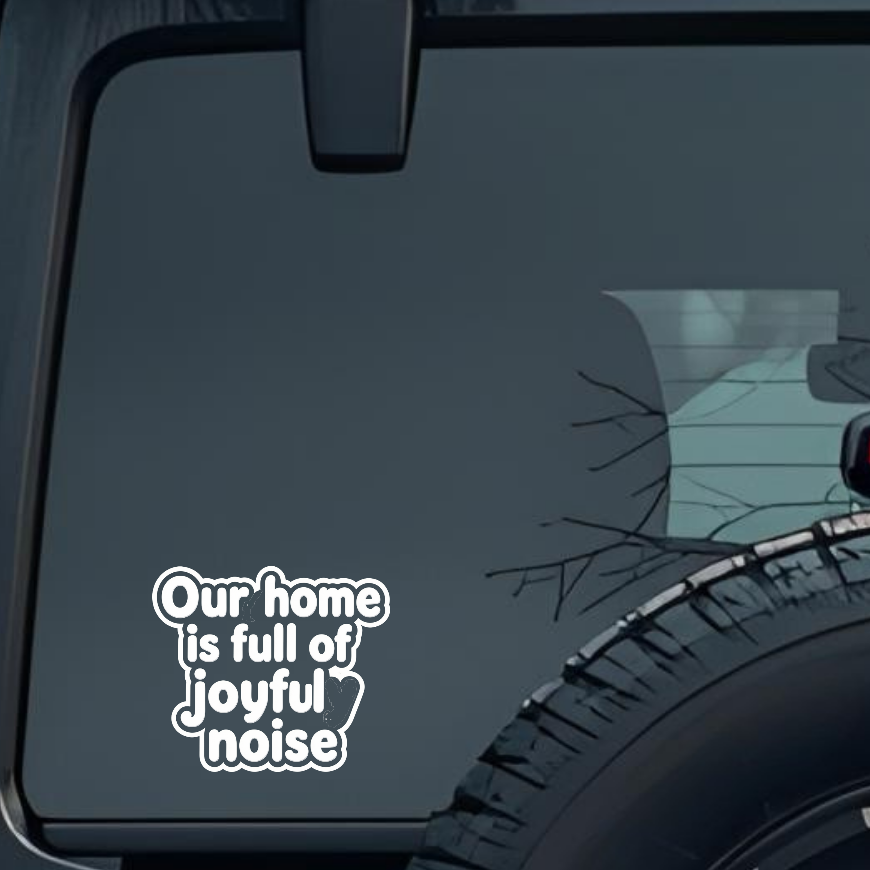 Our Home Is Full of Joyful Noise Large 6 inch Premium Decal Sticker For Car Bumper Window Rear Winds
