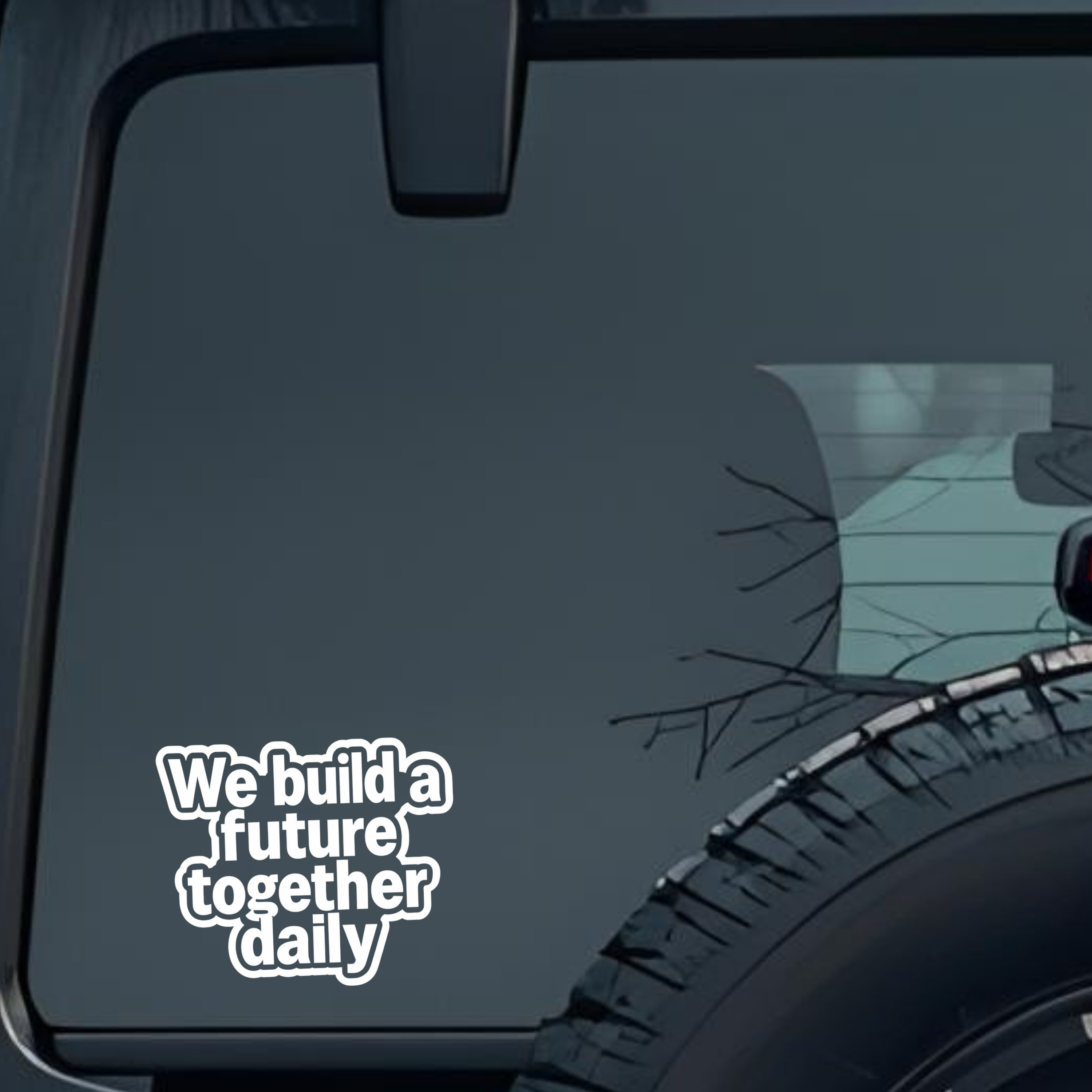 We Build a Future Together Daily Large 6 inch Premium Decal Sticker For Car Bumper Window Rear Winds