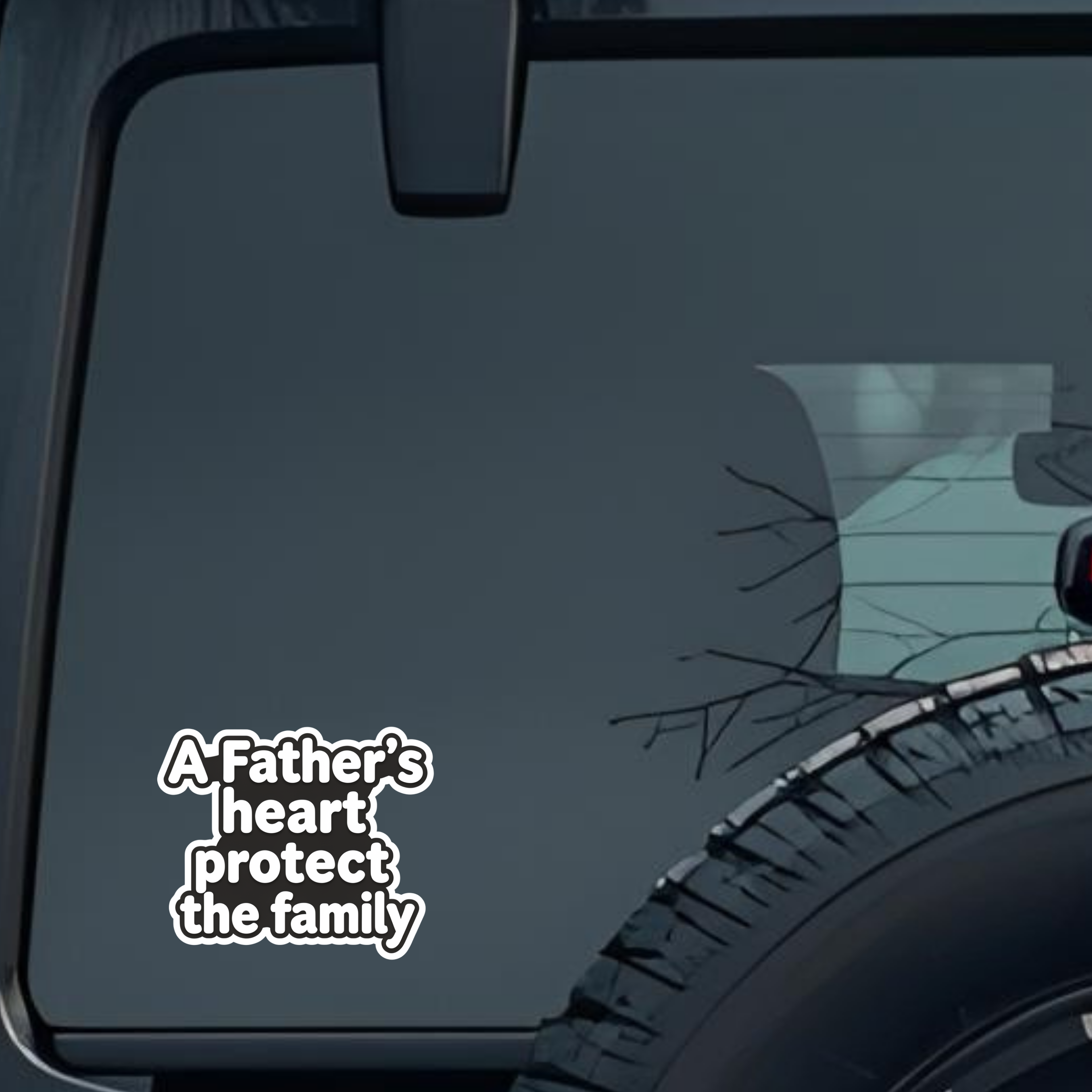 a Father's Heart Protect the Family Large 6 inch Premium Decal Sticker For Car Bumper Window Rear Wi