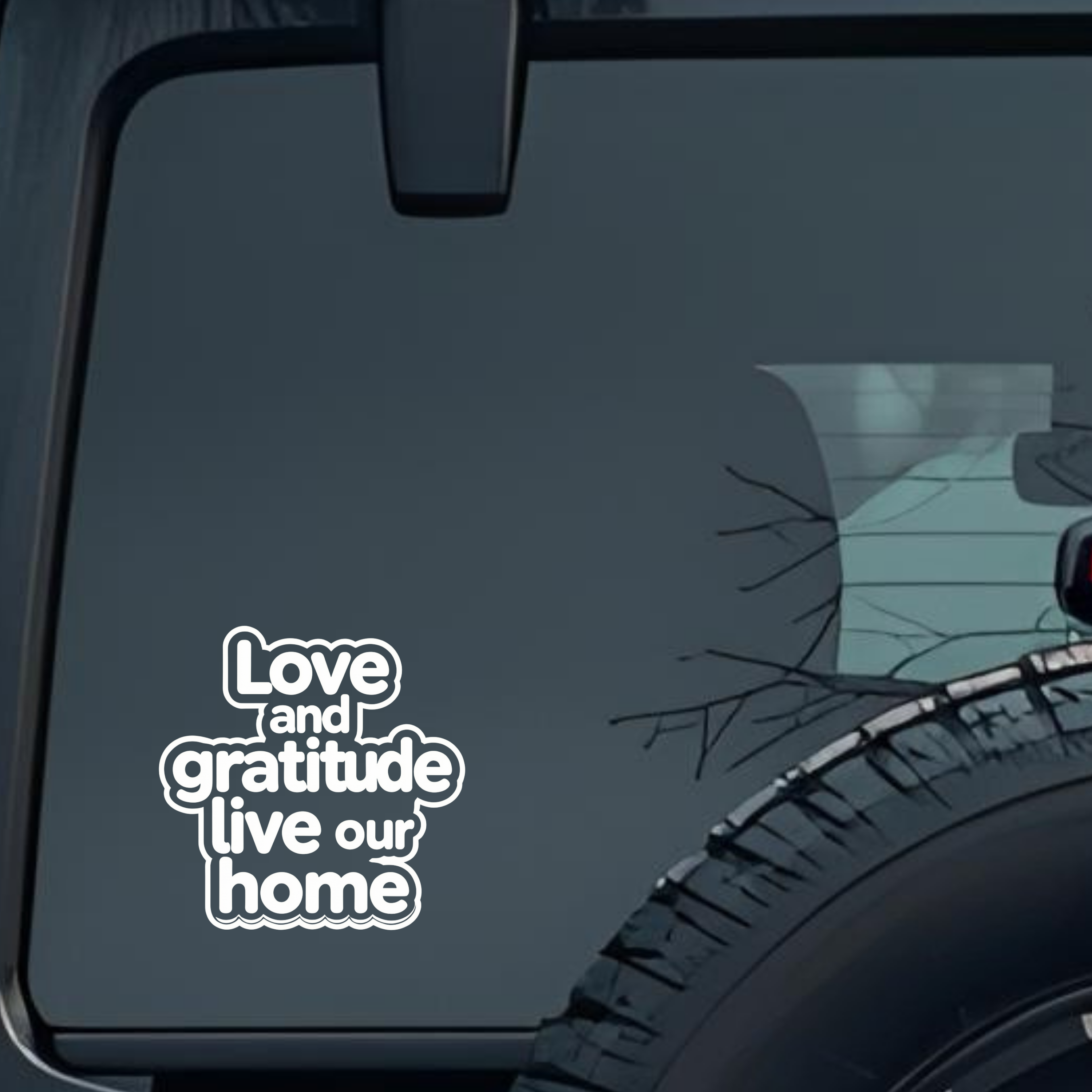 Love and Gratitude Live Our Home Large 6 inch Premium Decal Sticker For Car Bumper Window Rear Winds