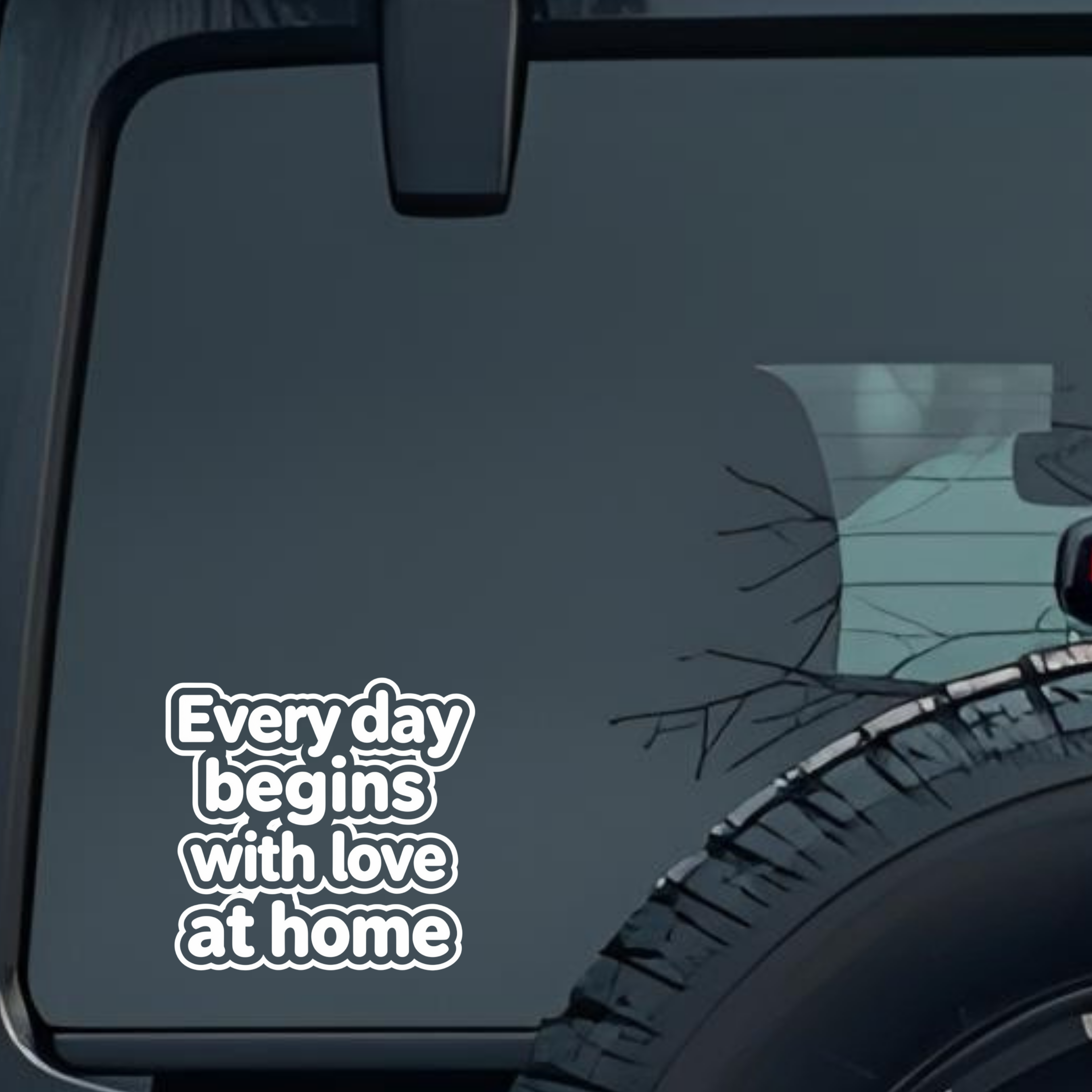 Every Day Begins with Love at Home Large 6 inch Premium Decal Sticker For Car Bumper Window Rear Win