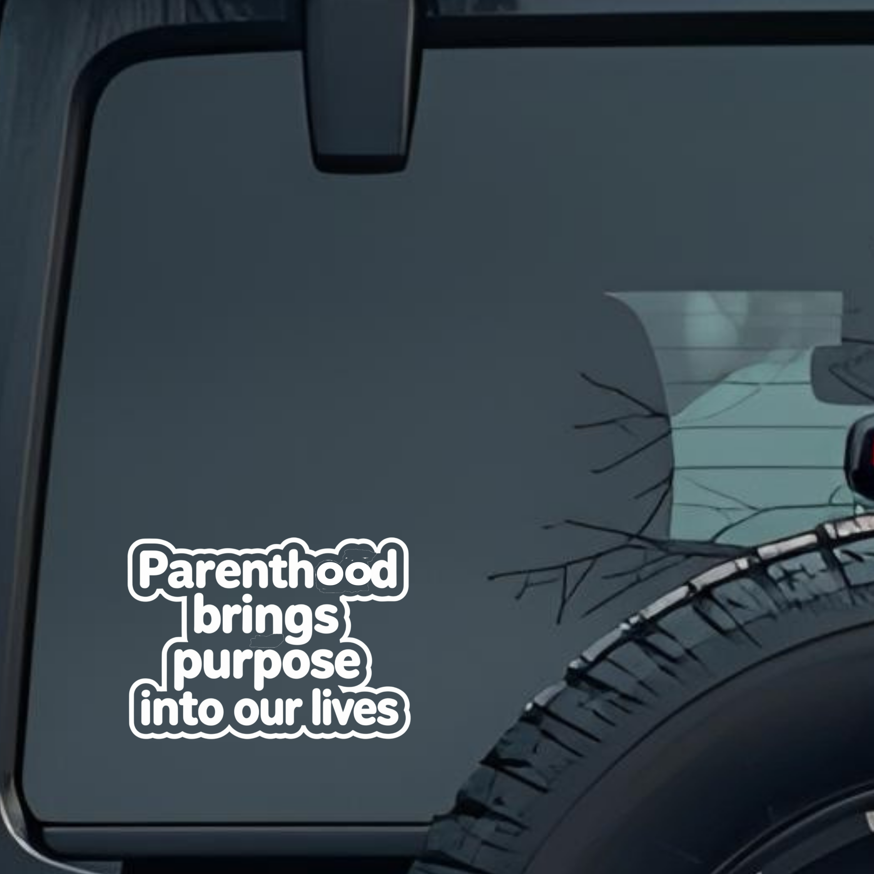 Parenthood Brings Purpose into Our Lives Large 6 inch Premium Decal Sticker For Car Bumper Window Re