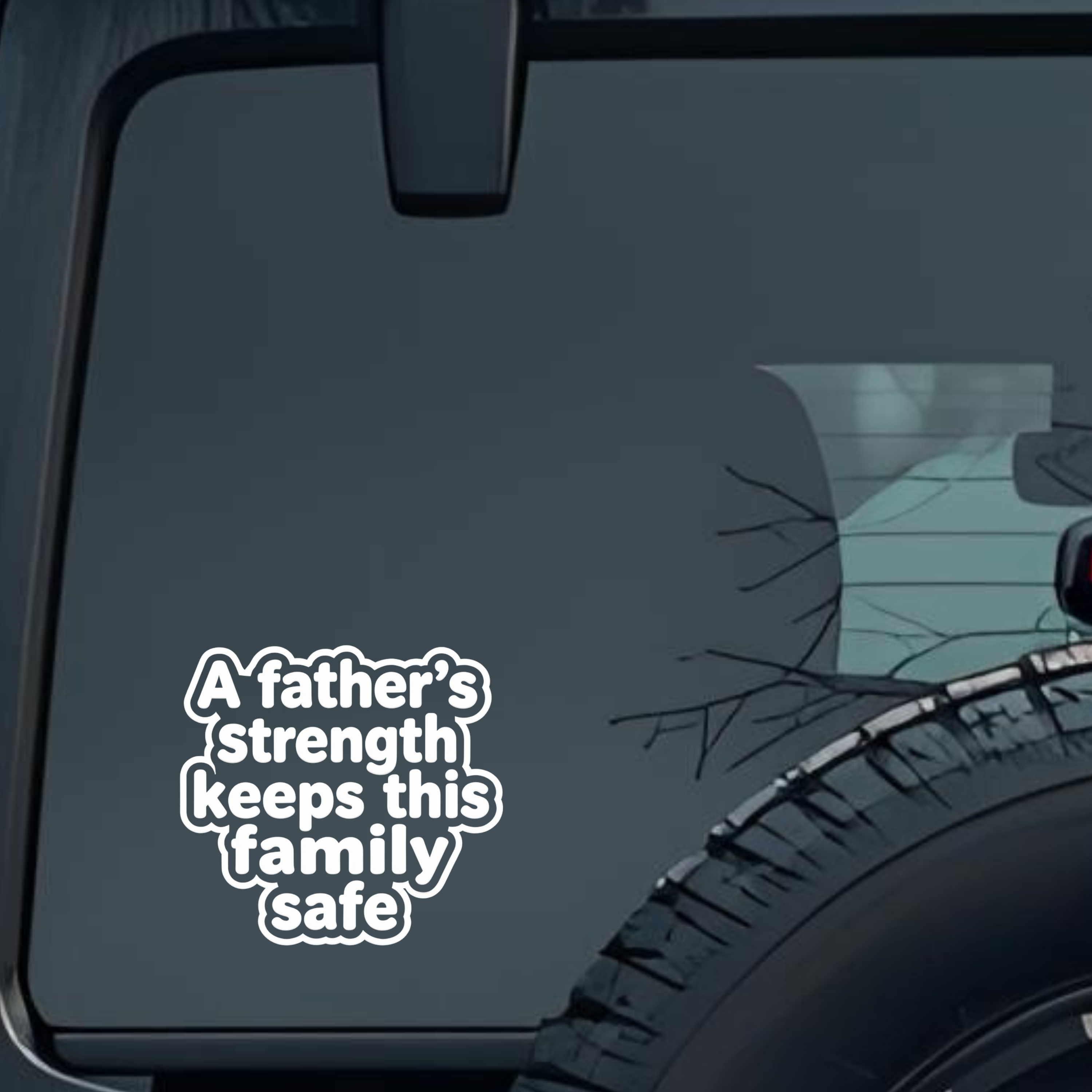 a Father's Strength Keeps This Family Safe Large 6 inch Premium Decal Sticker For Car Bumper Window