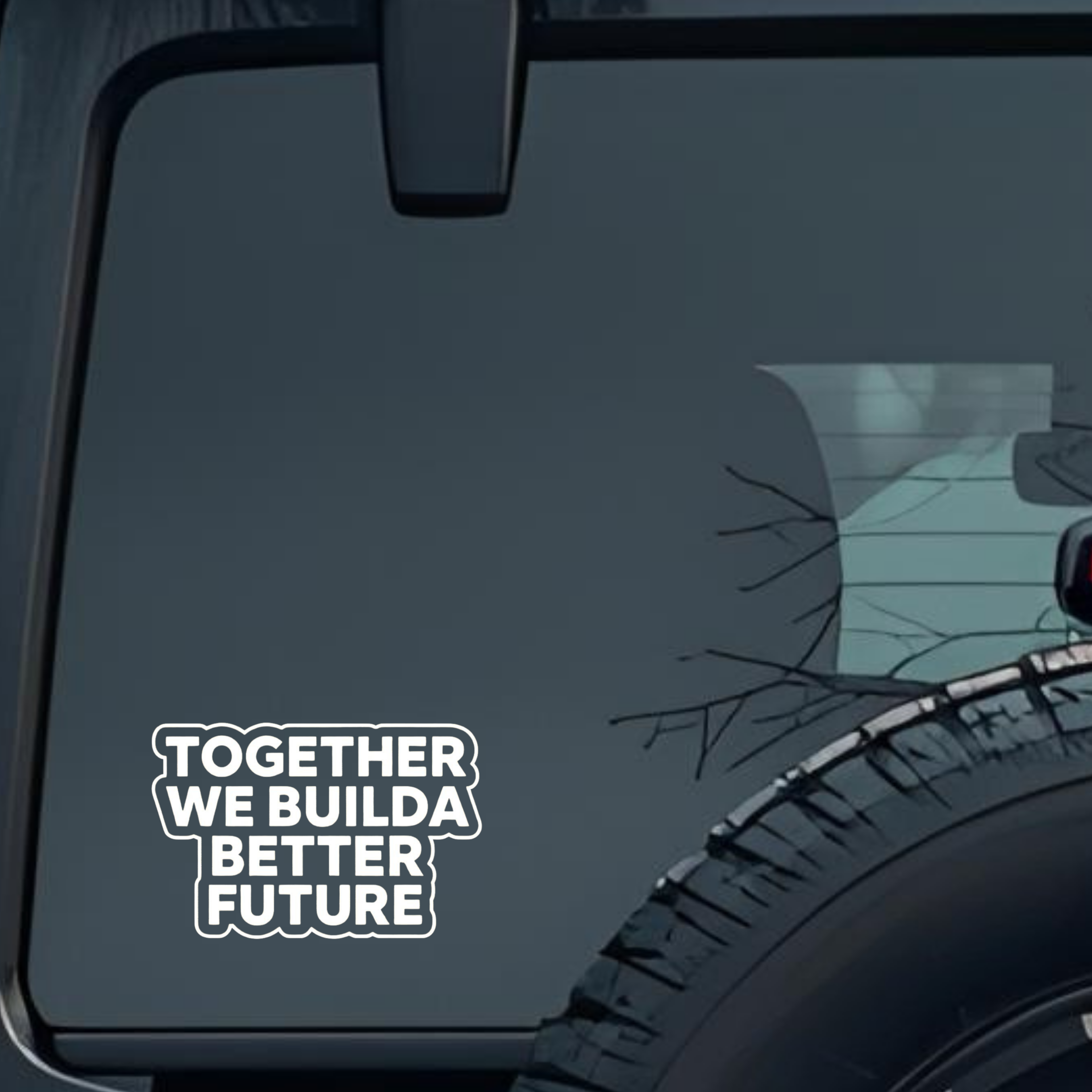 Together We Build a Better Future Large 6 inch Premium Decal Sticker For Car Bumper Window Rear Wind