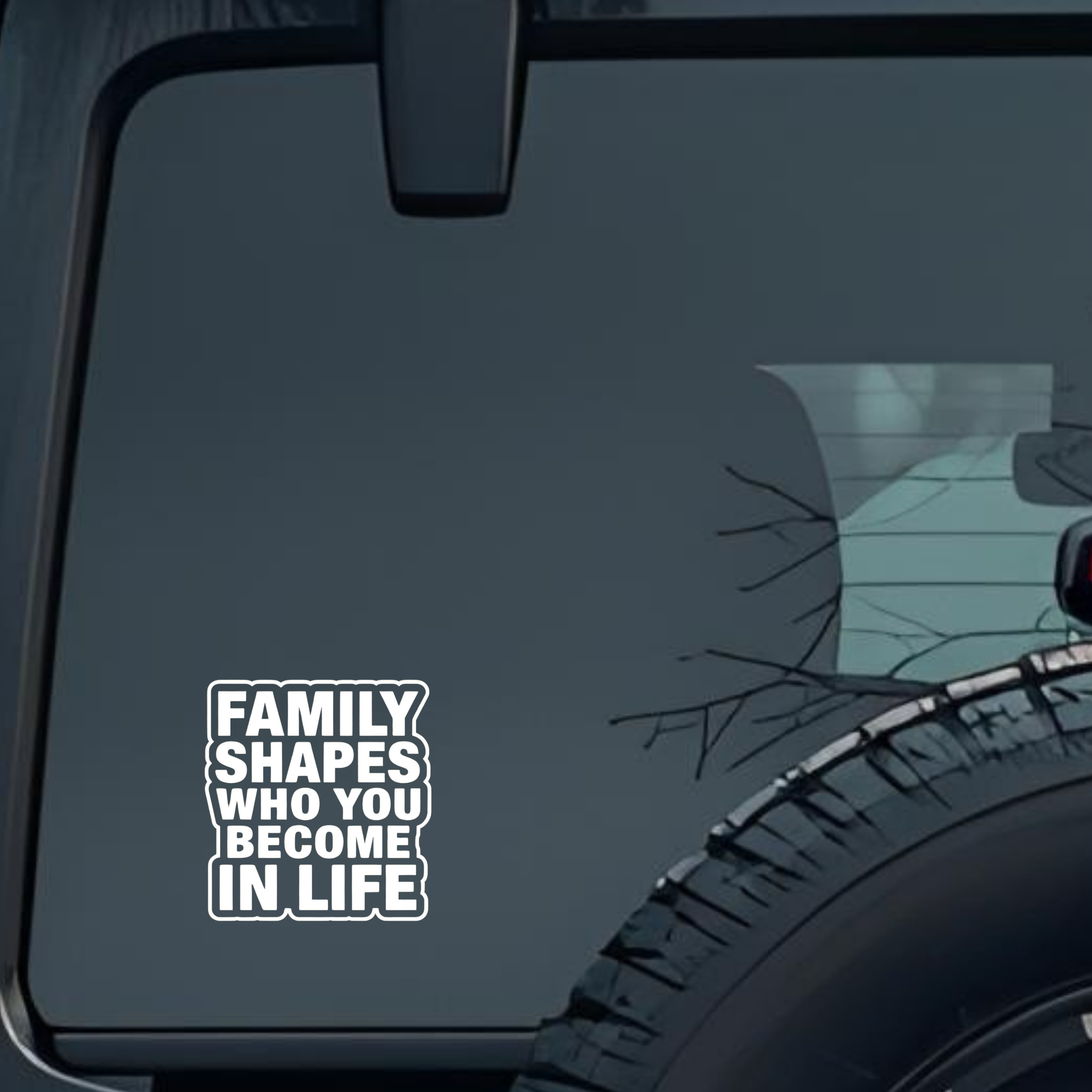 Family Shapes Who You Become in Life Large 6 inch Premium Decal Sticker For Car Bumper Window Rear W