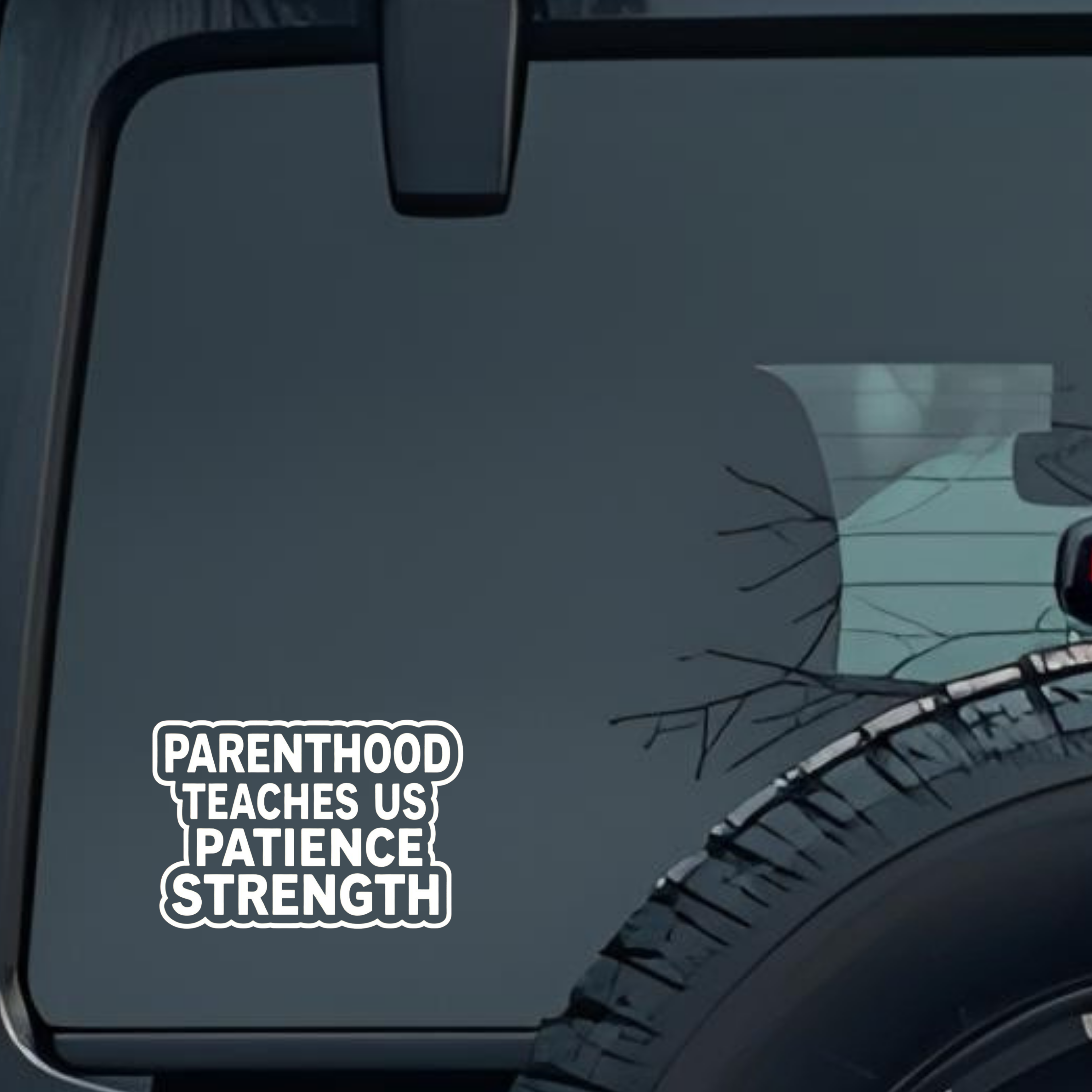 Parenthood Teaches Us Patience Strength Large 6 inch Premium Decal Sticker For Car Bumper Window Rea
