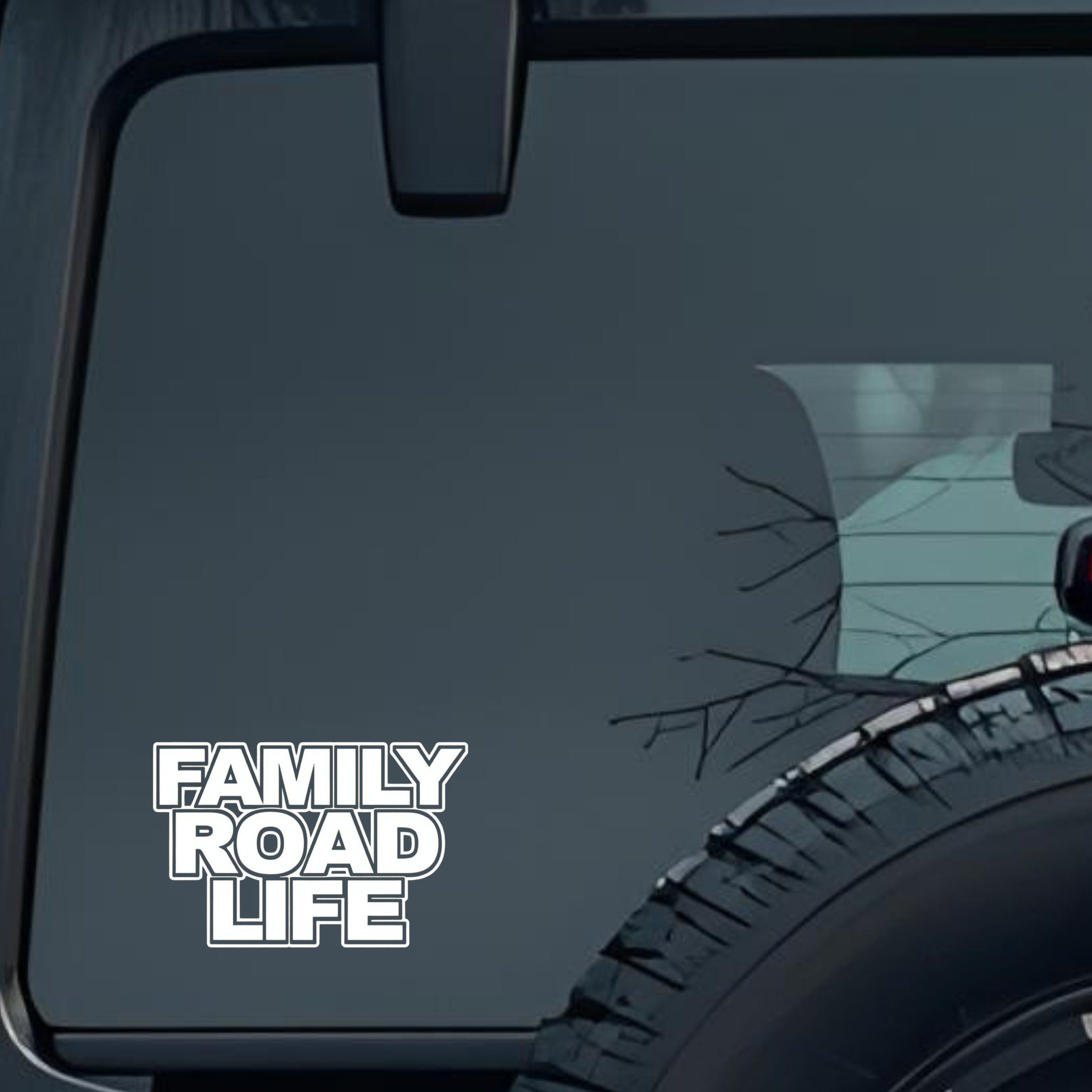 Family Road Life Large 6 inch Premium Decal Sticker For Car Bumper Window Rear Windshield Stickers,