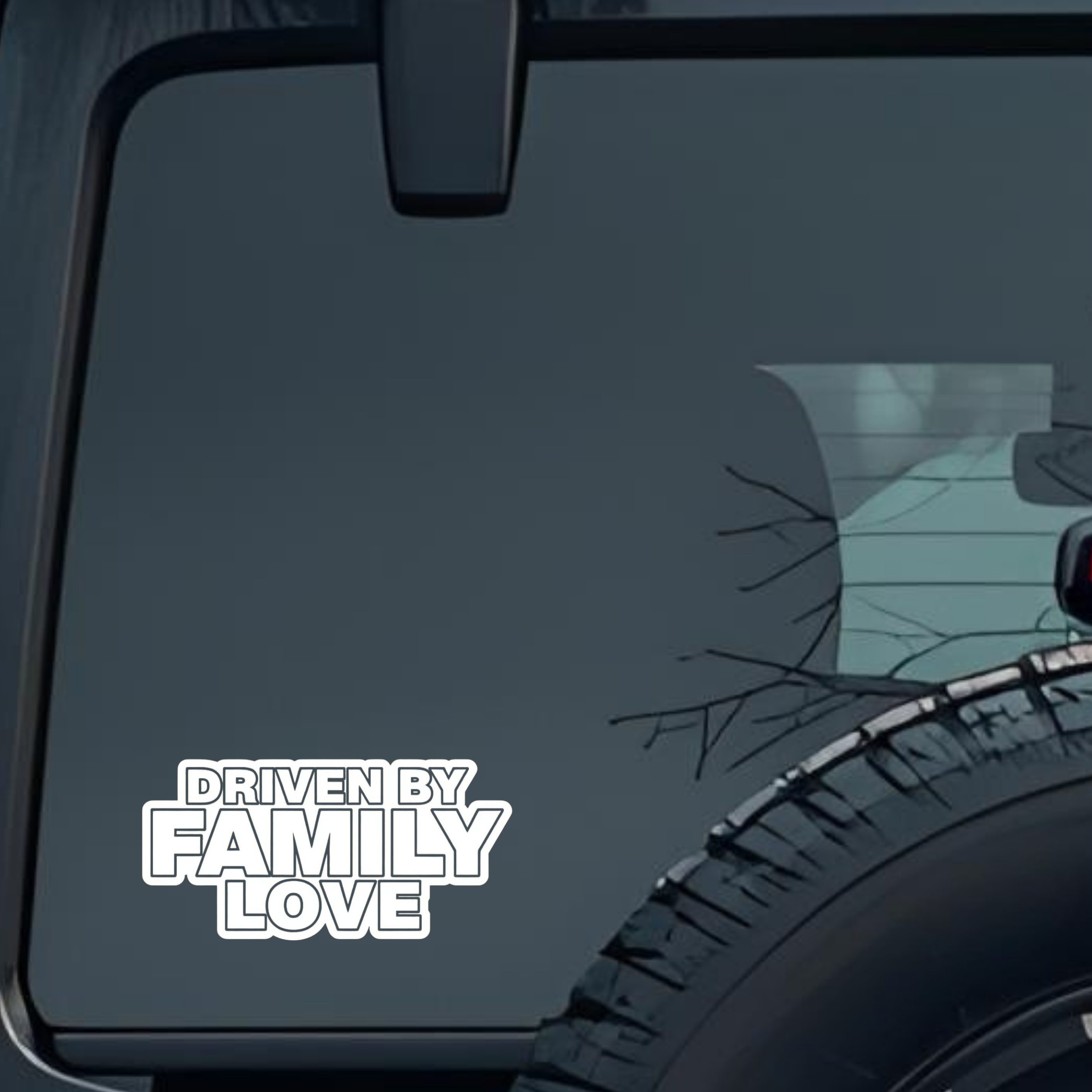 Driven by Family Love Large 6 inch Premium Decal Sticker For Car Bumper Window Rear Windshield Stick