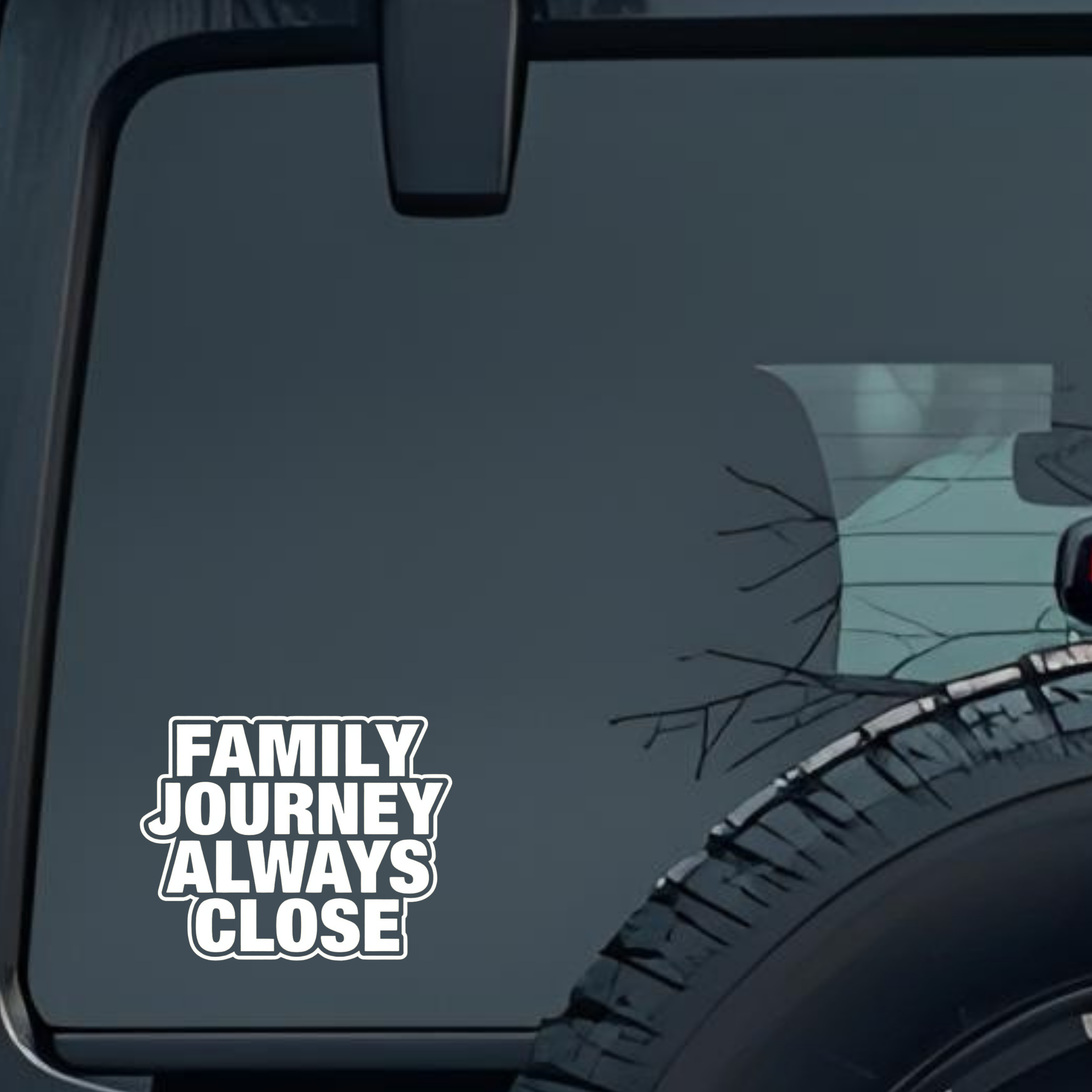 Family Journey Always Close Large 6 inch Premium Decal Sticker For Car Bumper Window Rear Windshield