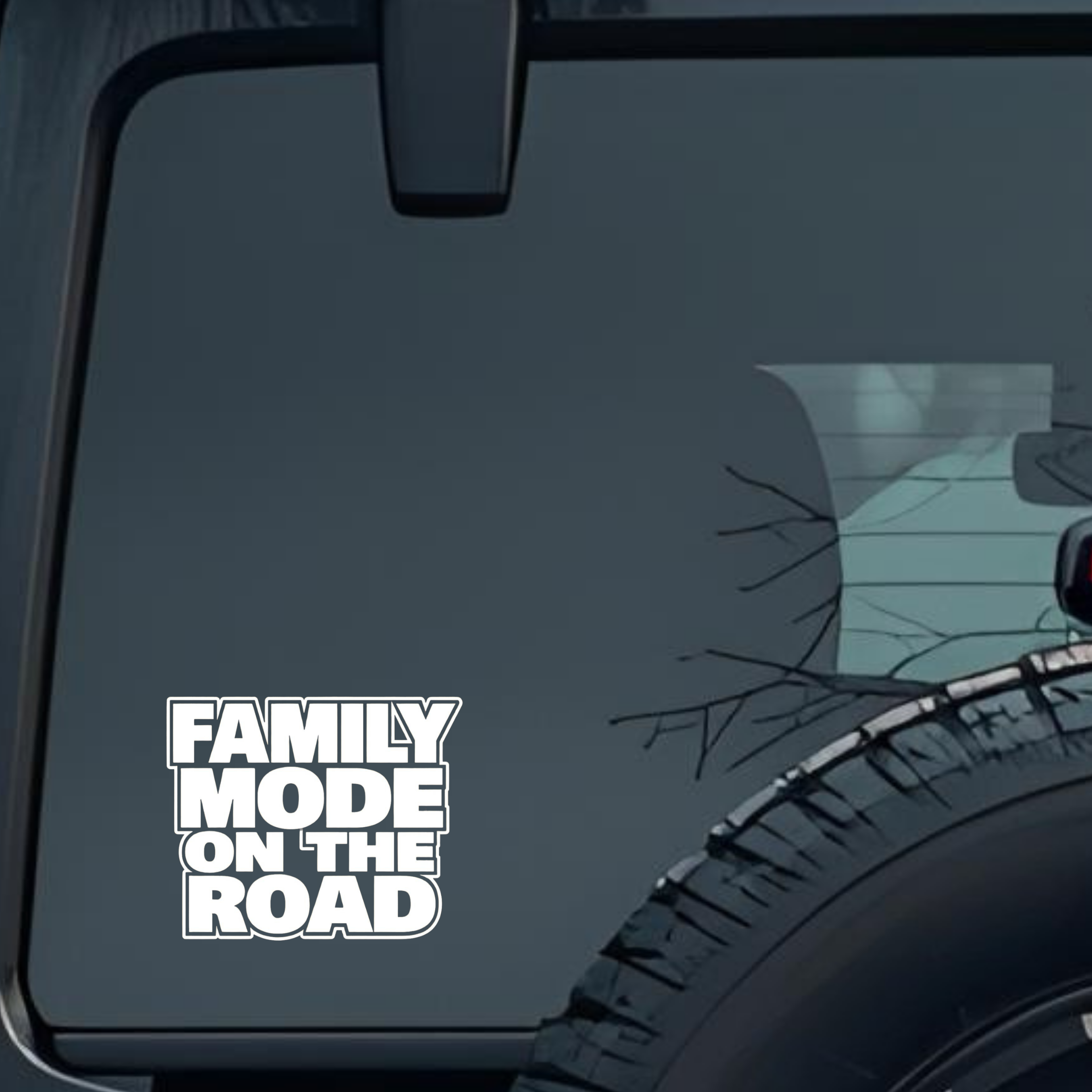 Family Mode on the Road Large 6 inch Premium Decal Sticker For Car Bumper Window Rear Windshield Sti