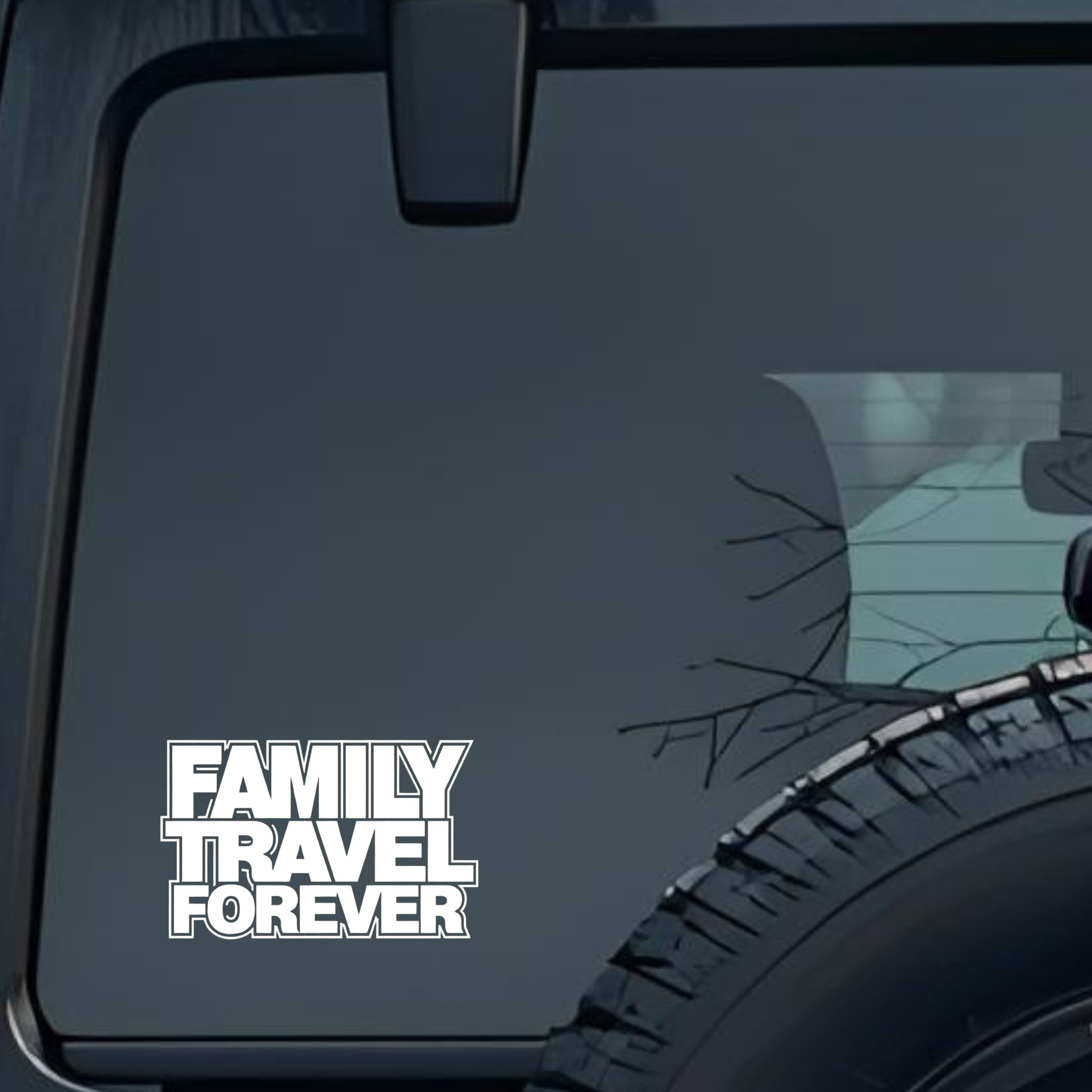 Family Travel Forever Large 6 inch Premium Decal Sticker For Car Bumper Window Rear Windshield Stick