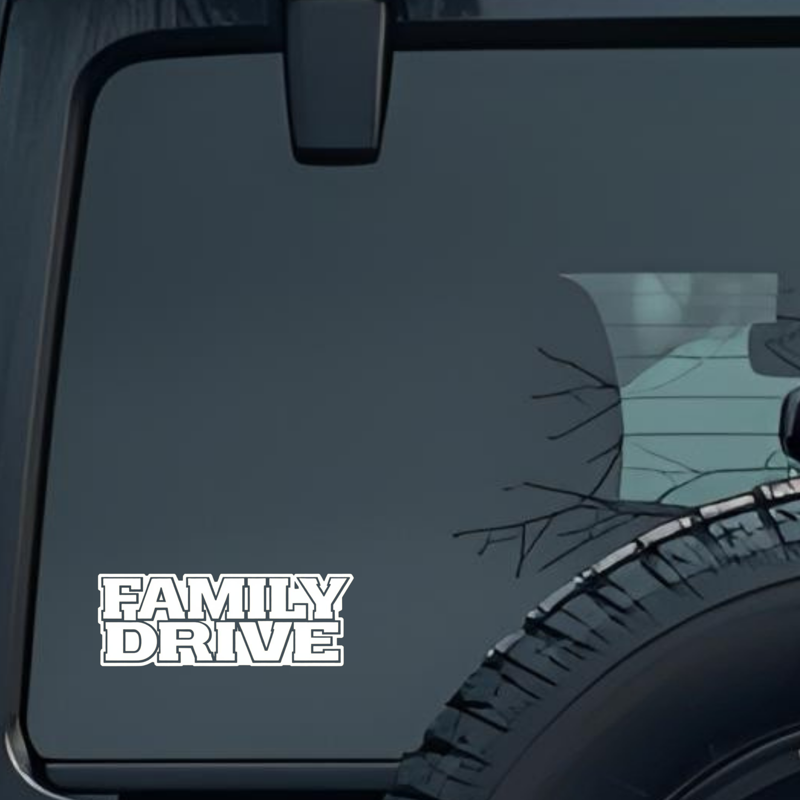 Family Drive Large 6 inch Premium Decal Sticker For Car Bumper Window Rear Windshield Stickers, Warn