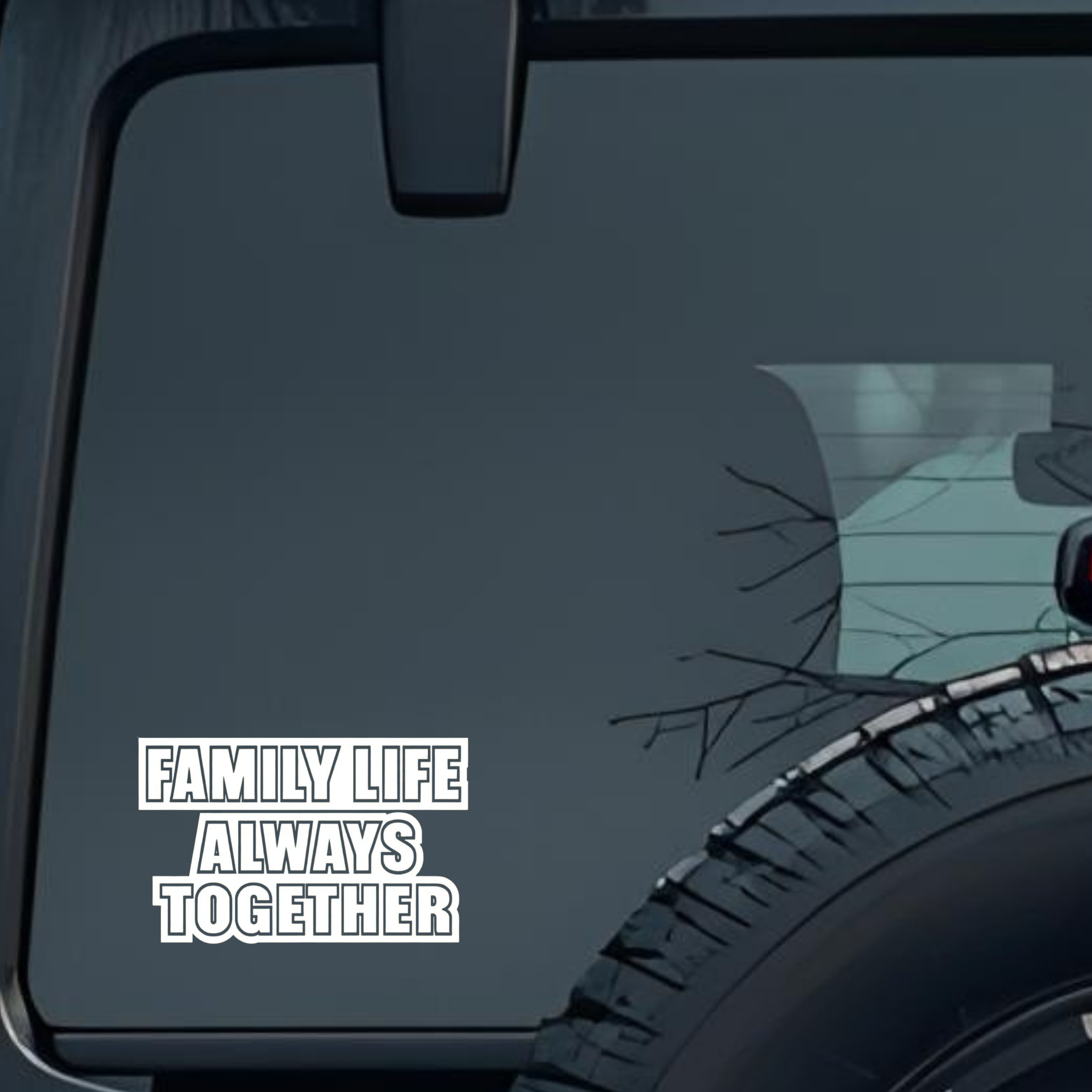 Family Life Always Together Large 6 inch Premium Decal Sticker For Car Bumper Window Rear Windshield
