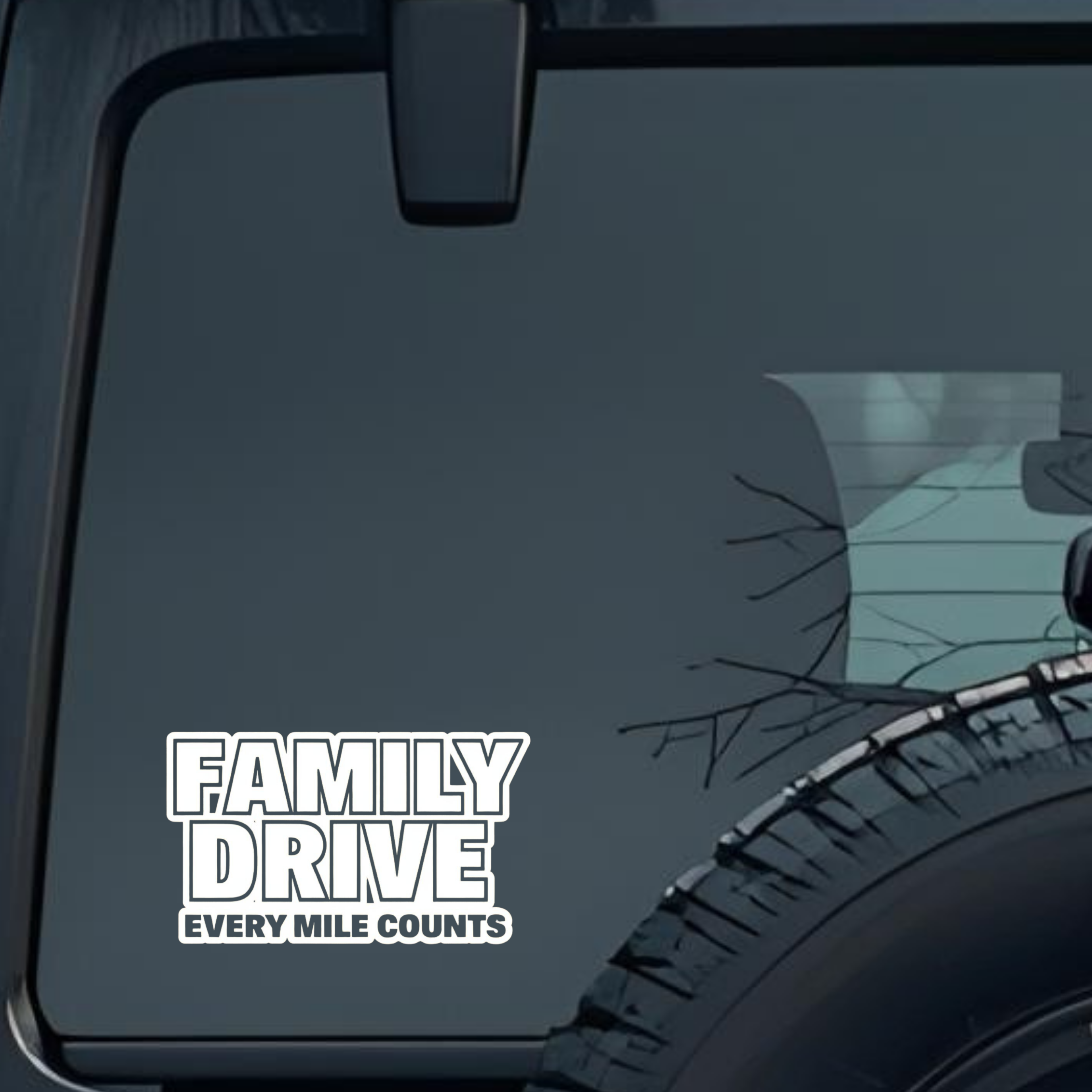 Family Drive Every Mile Counts Large 6 inch Premium Decal Sticker For Car Bumper Window Rear Windshi