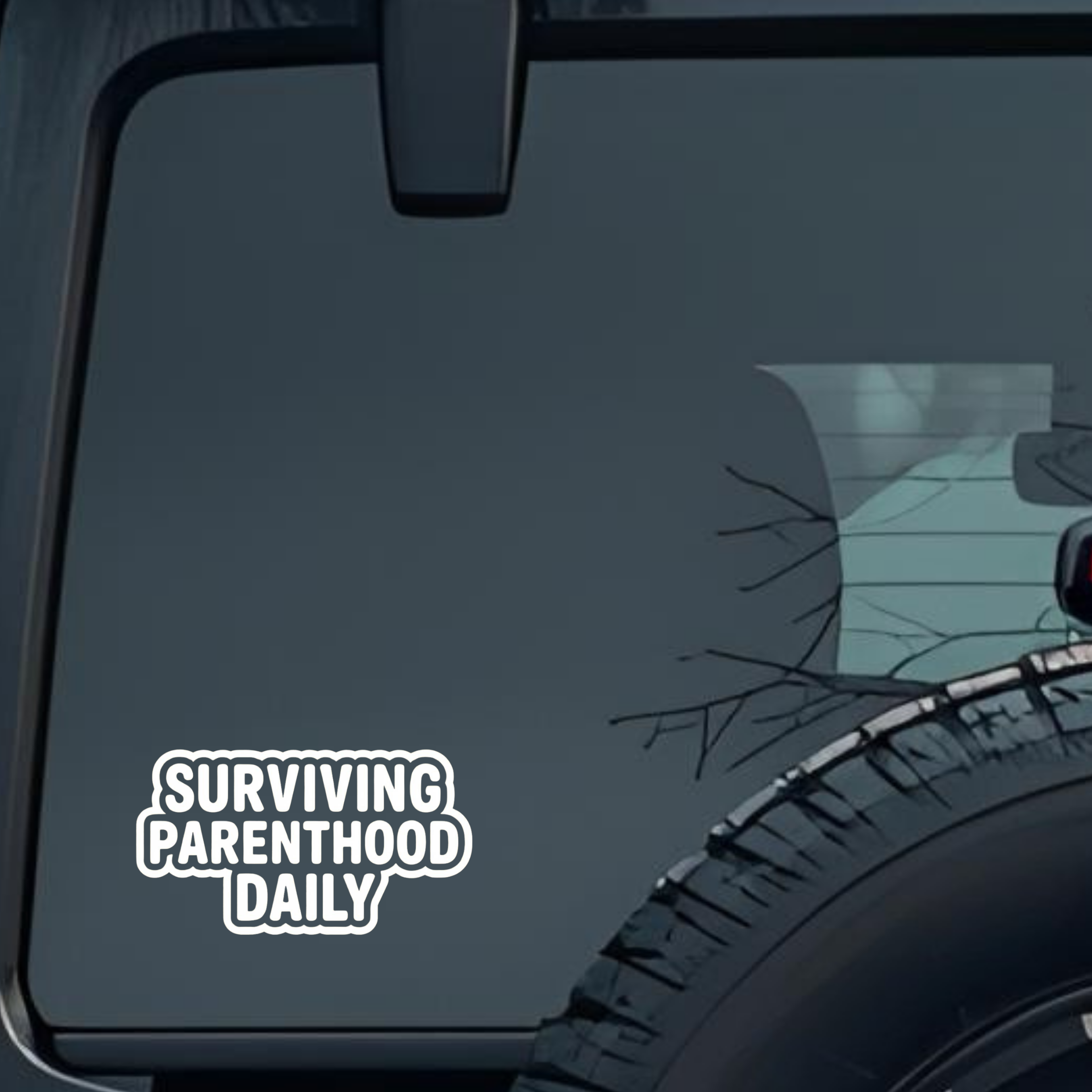 Surviving Parenthood Daily Large 6 inch Premium Decal Sticker For Car Bumper Window Rear Windshield