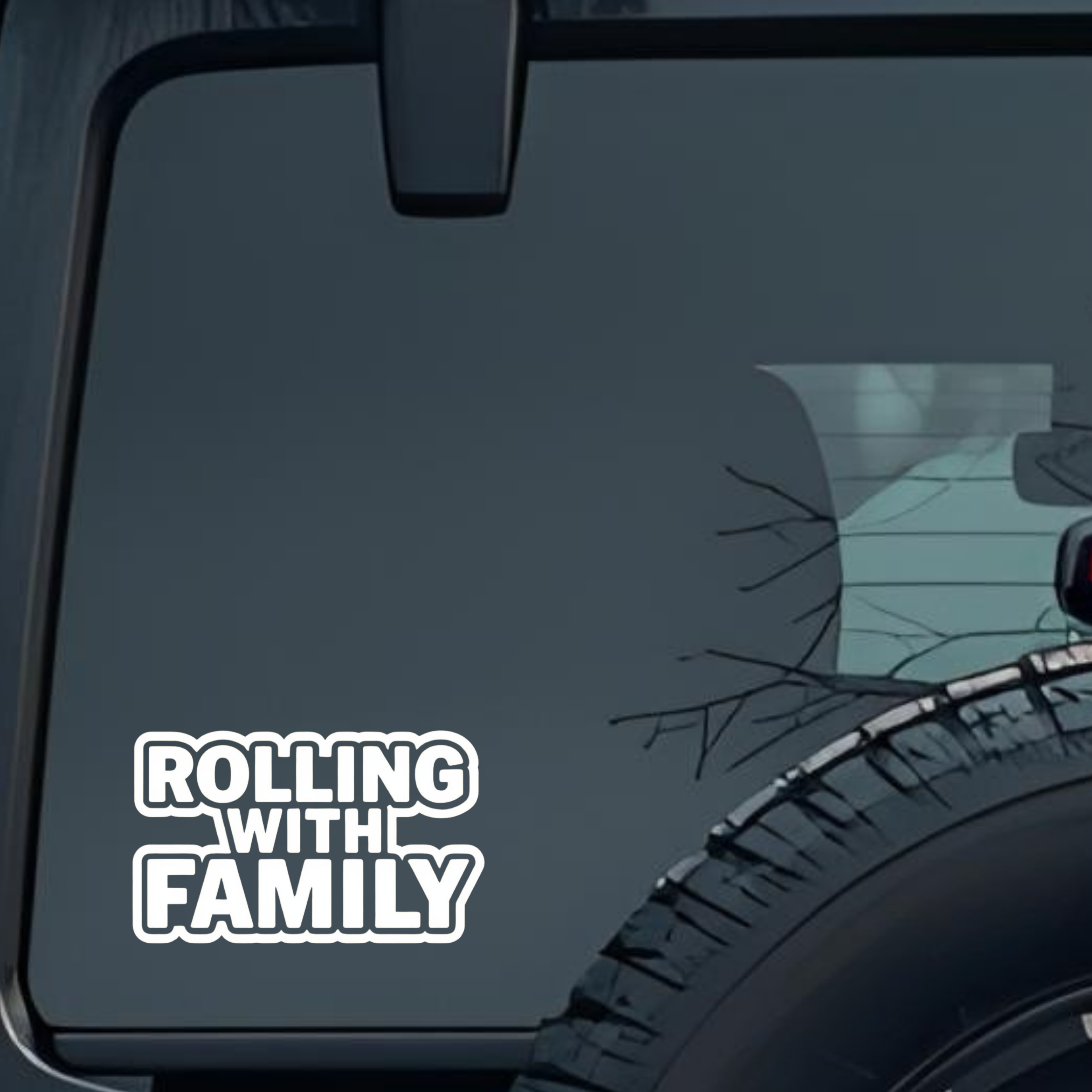 Rolling with Family Large 6 inch Premium Decal Sticker For Car Bumper Window Rear Windshield Sticker
