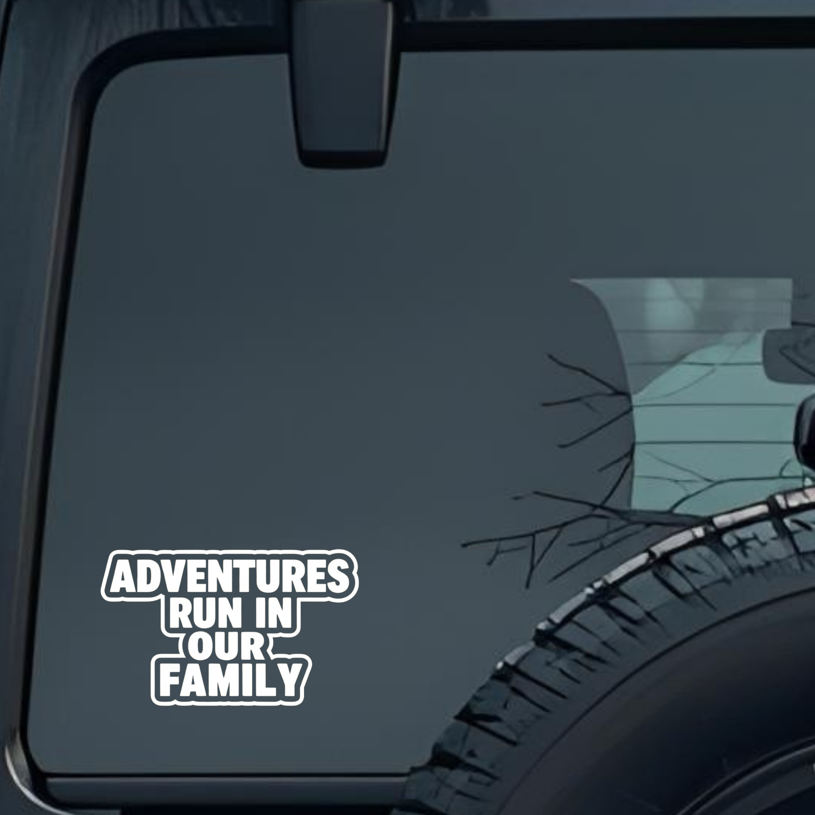 Adventures Run in Our Family Large 6 inch Premium Decal Sticker For Car Bumper Window Rear Windshiel