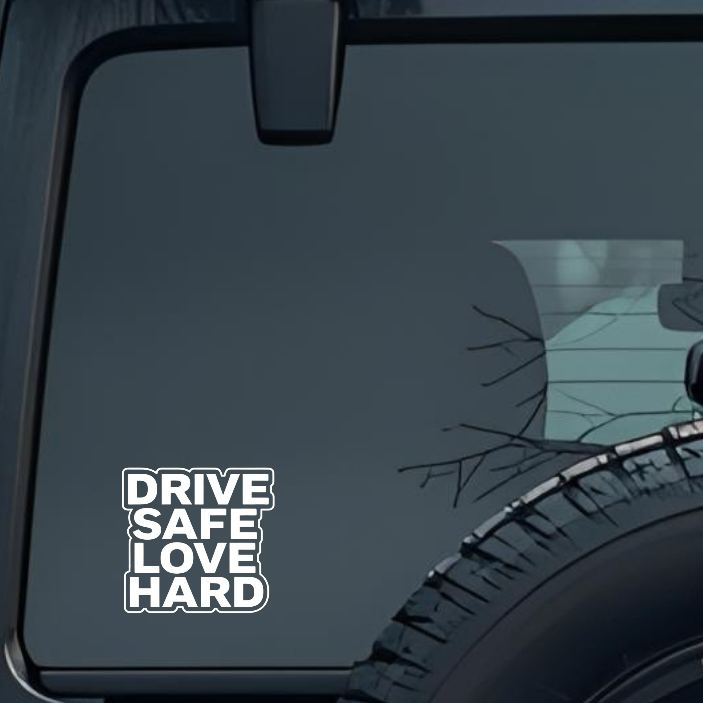Drive Safe Love Hard Large 6 inch Premium Decal Sticker For Car Bumper Window Rear Windshield Sticke
