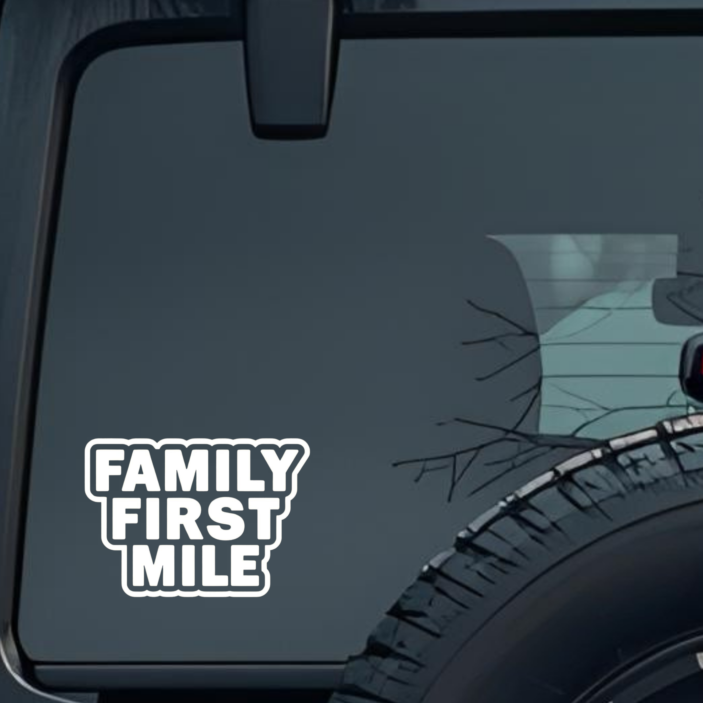 Family First Mile Large 6 inch Premium Decal Sticker For Car Bumper Window Rear Windshield Stickers,