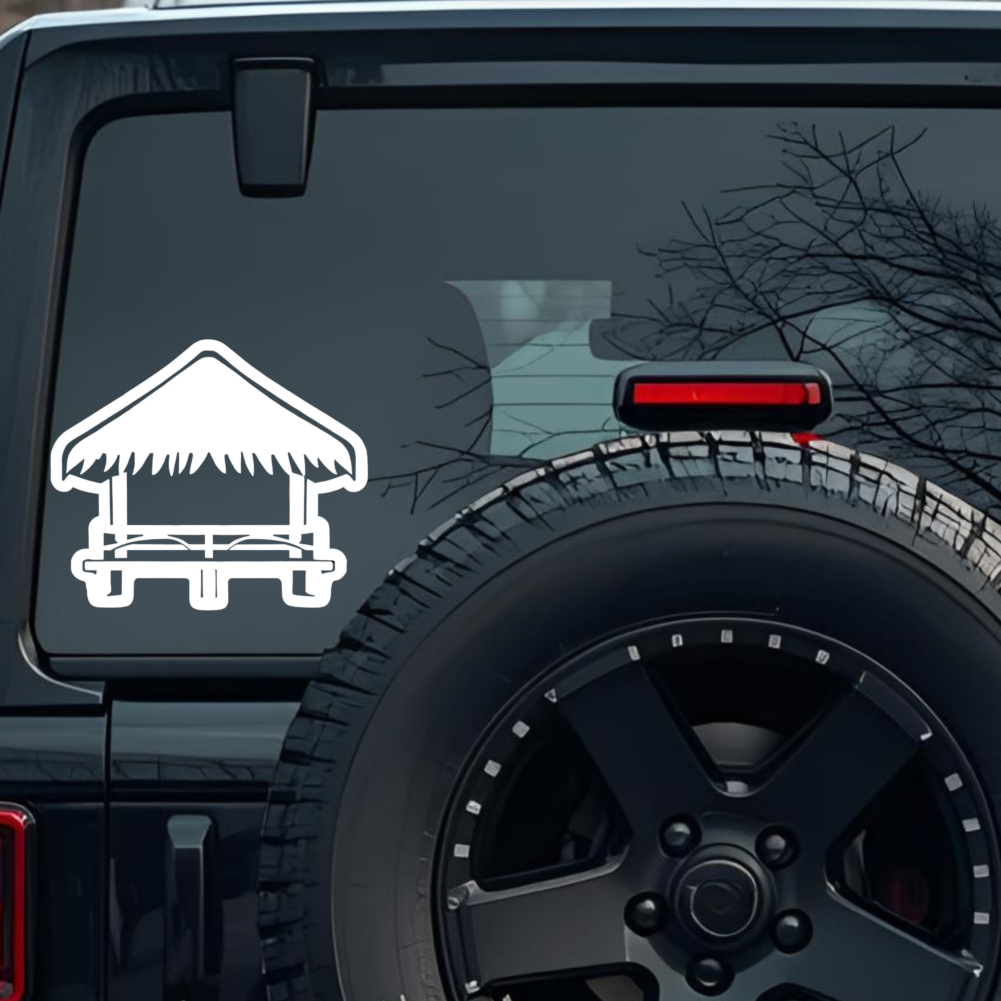 Thatched Roof Hut, Tiki Bar, or Beach Cabana Large 6 inch Premium Decal Sticker For Car Bumper Windo