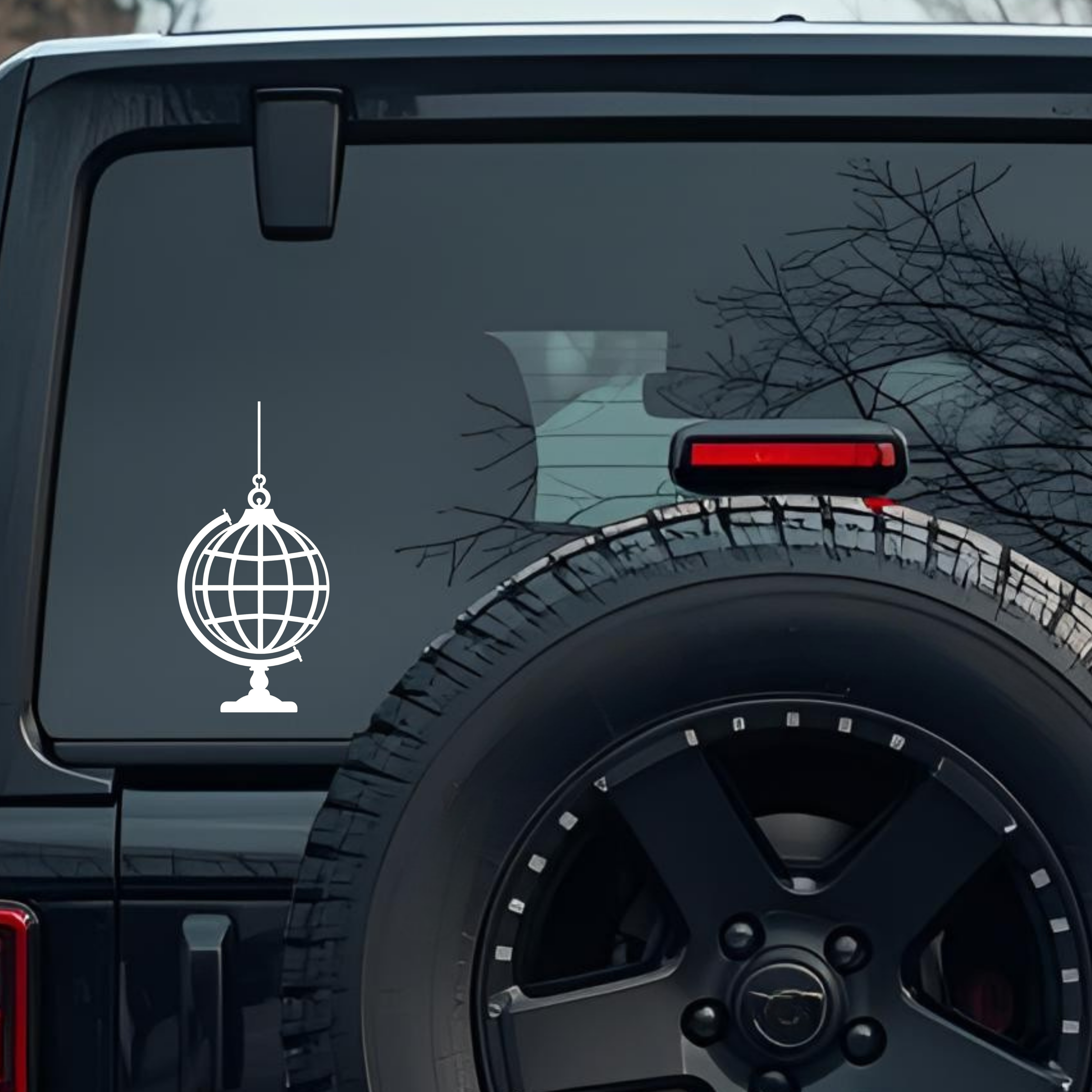 Vector Icon of a Globe Large 6 inch Premium Decal Sticker For Car Bumper Window Rear Windshield Stic