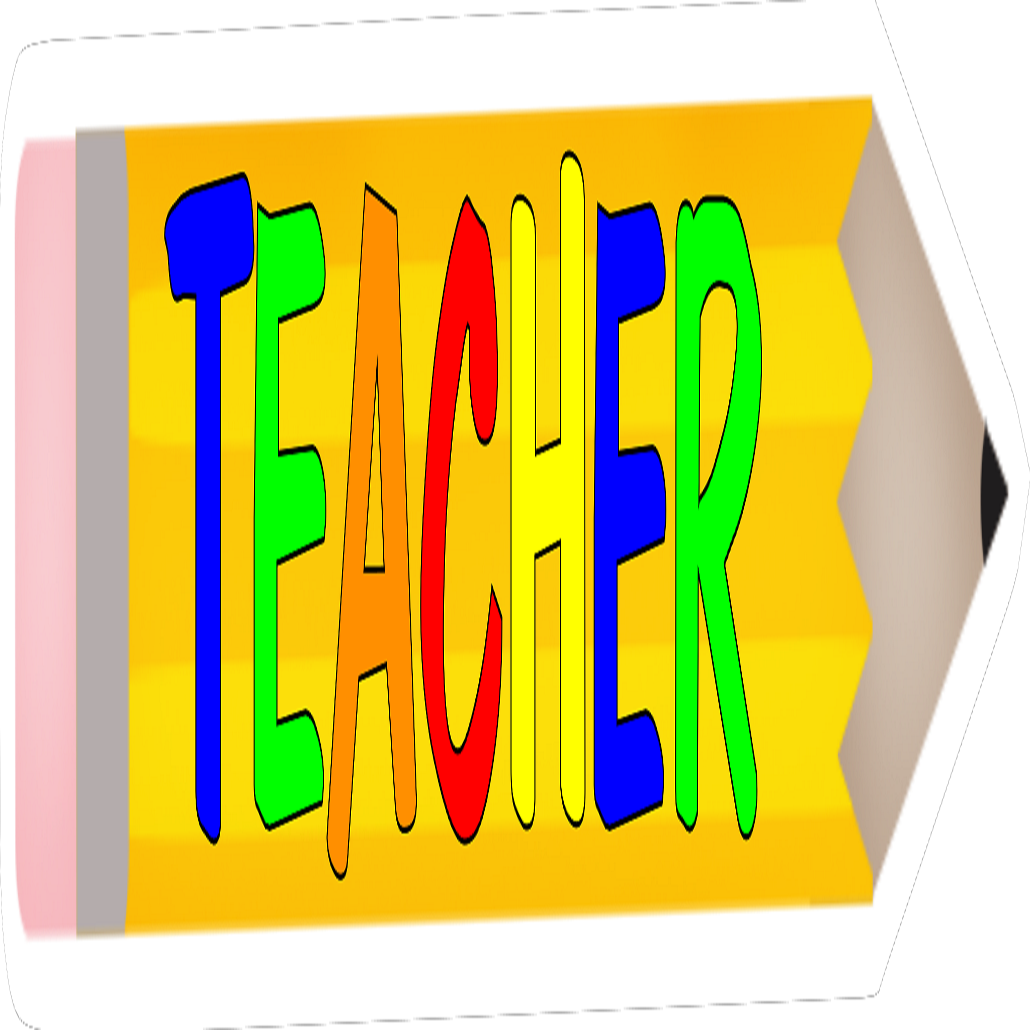 Inspirational Quote "Colorful Teacher Icon On Pencil" Motivational Sticker Vinyl Decal Motivation Stickers- 5" Vinyl Sticker Waterproof
