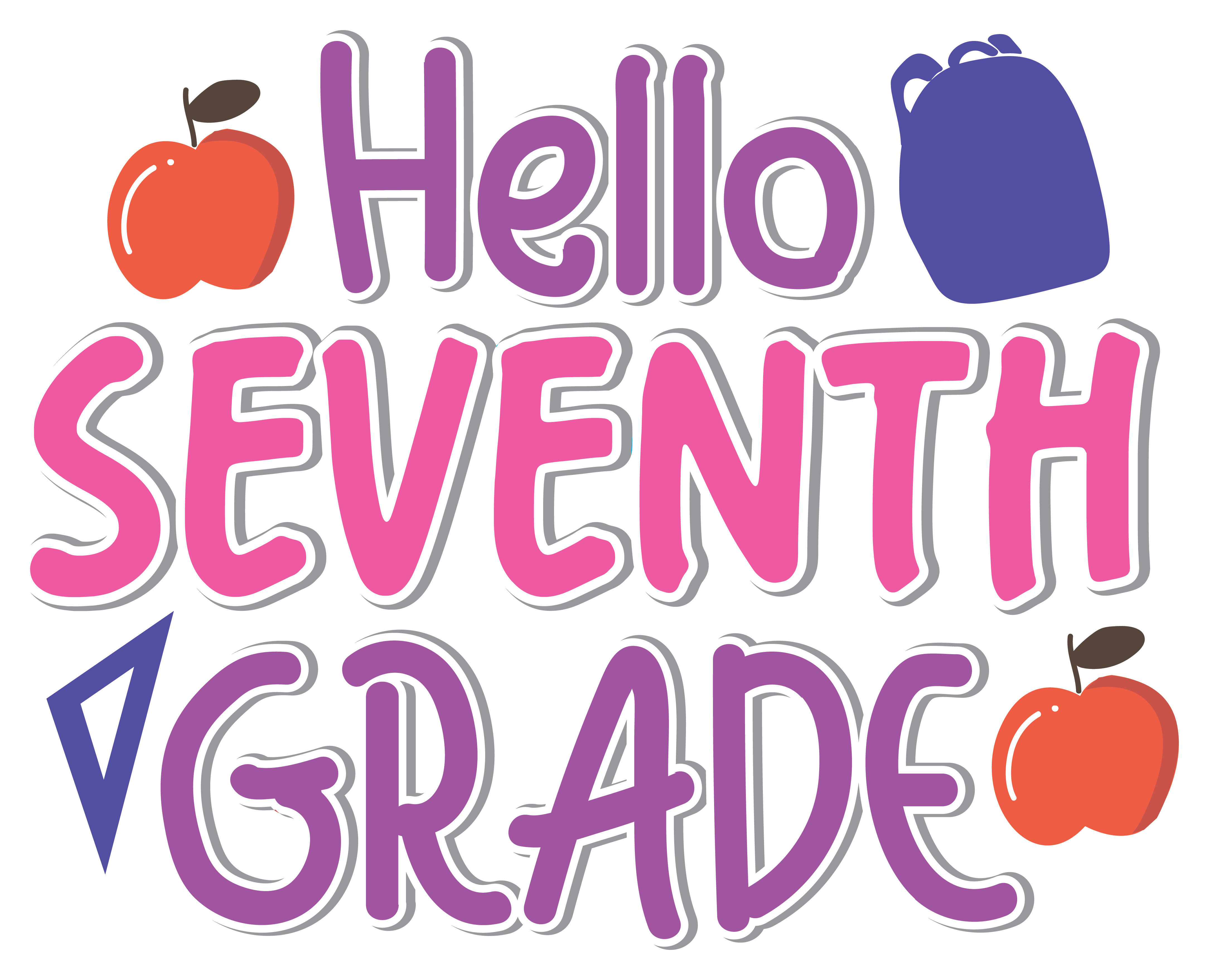 Inspirational Quote "Hello Seventh Grade - Sticker" Motivational Sticker Vinyl Decal Motivation Stickers- 5" Vinyl Sticker Waterproof