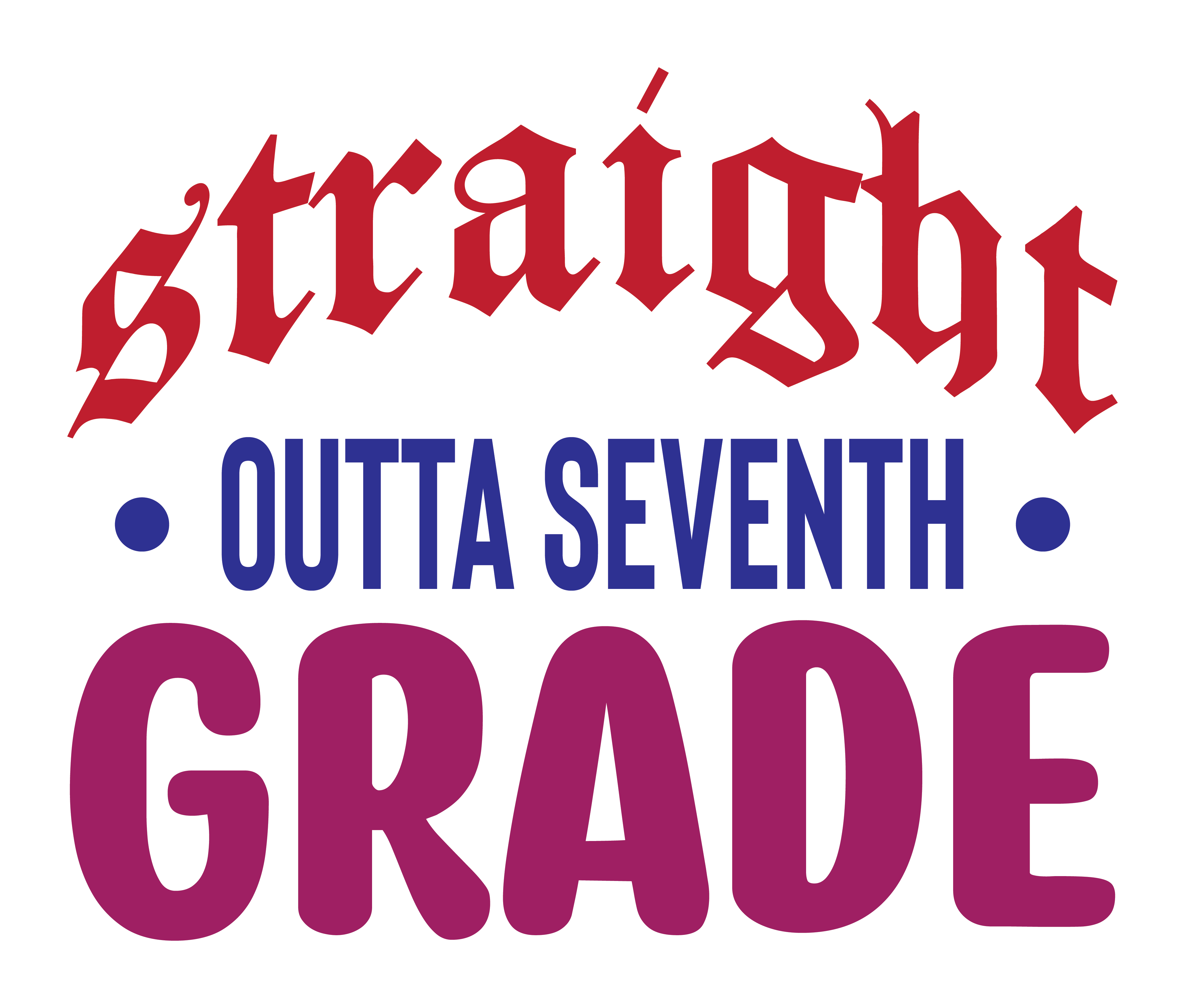 Inspirational Quote "Straight Outta Seventh Grade" Motivational Sticker Vinyl Decal Motivation Stickers- 5" Vinyl Sticker Waterproof