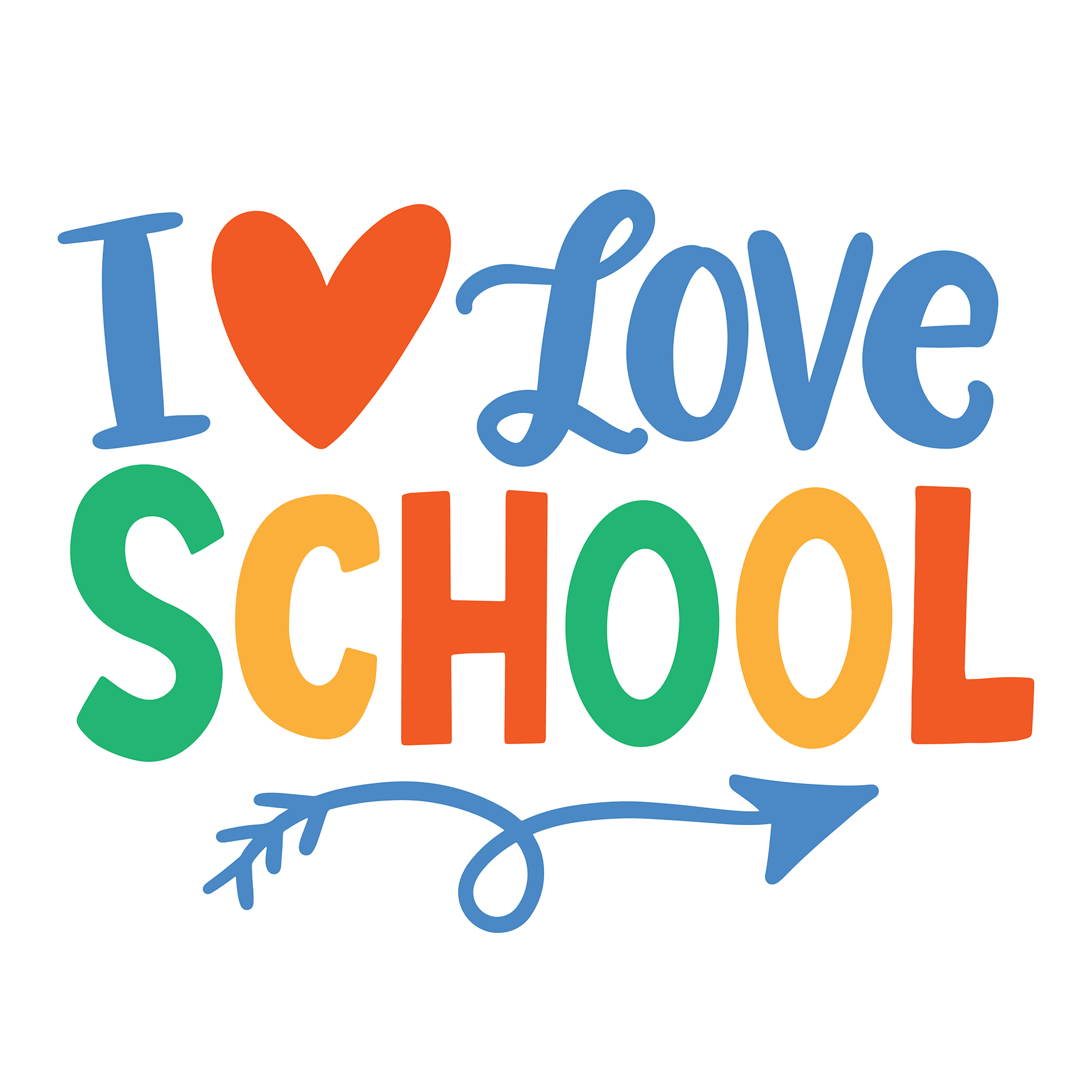 Inspirational Quote "I Love School" Motivational Sticker Vinyl Decal Motivation Stickers- 5" Vinyl Sticker Waterproof