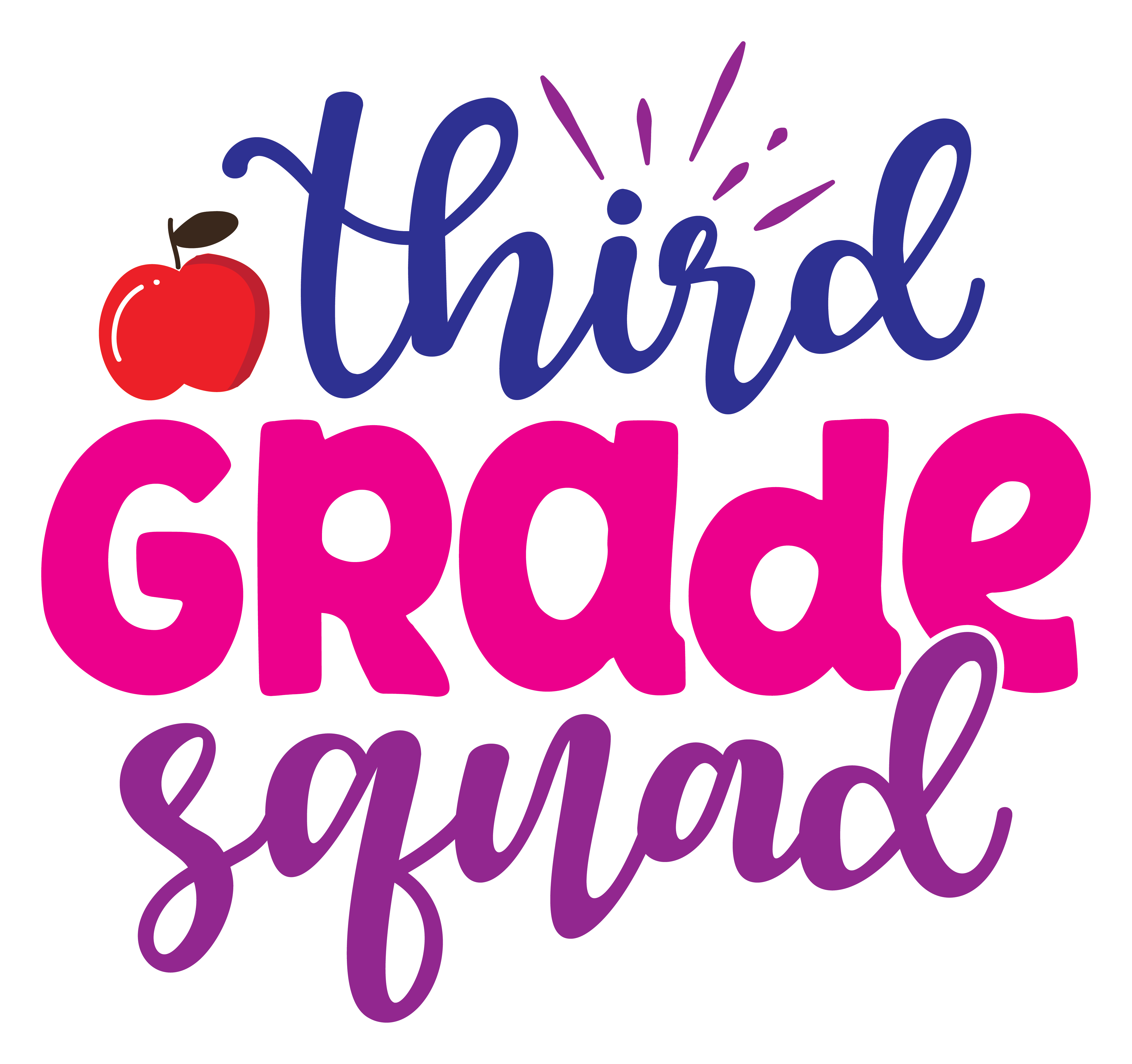 Inspirational Quote "Third Grade Squad - Sticker" Motivational Sticker Vinyl Decal Motivation Stickers- 5" Vinyl Sticker Waterproof