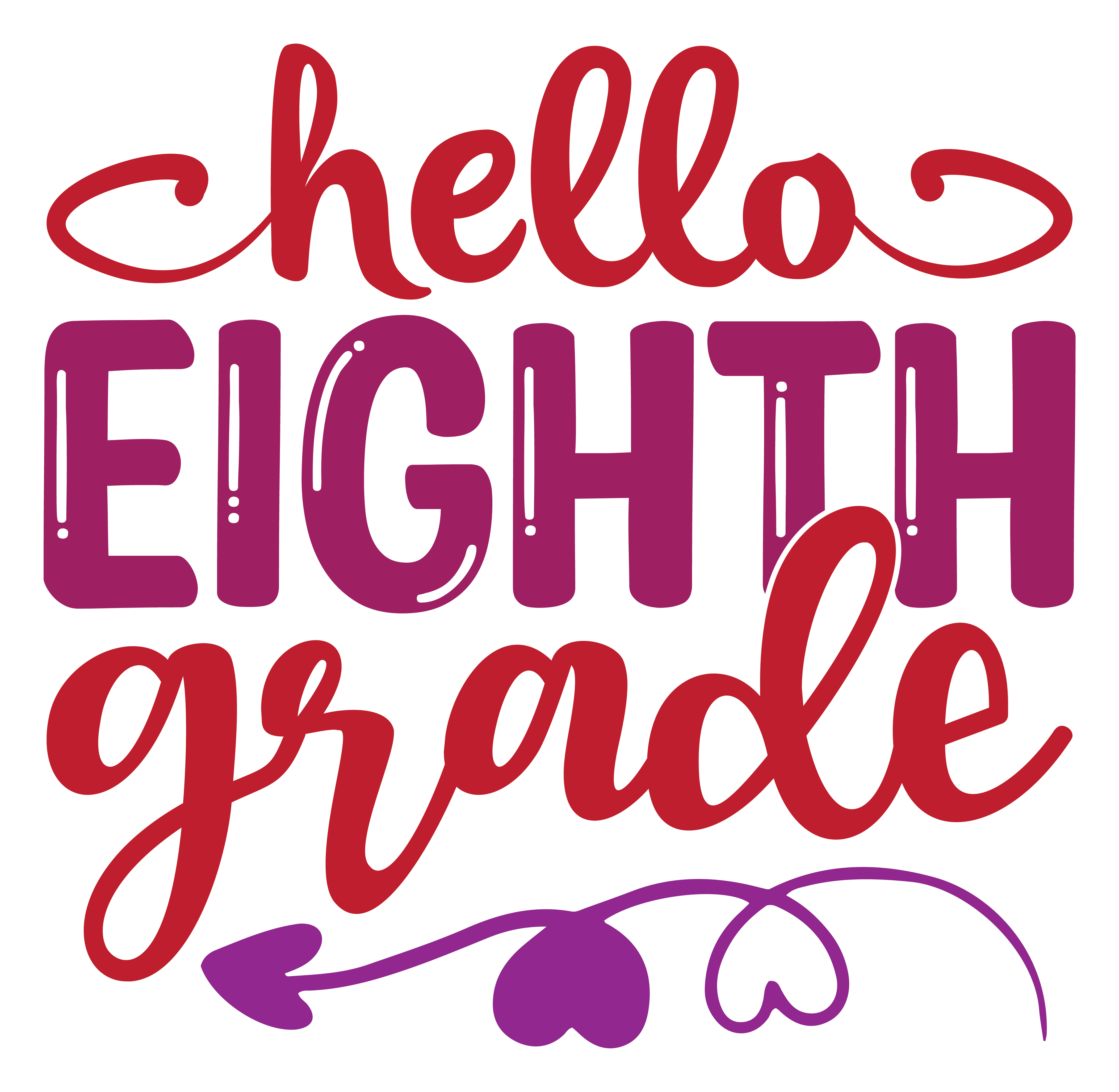 Inspirational Quote "Hello Eighth Grade" Motivational Sticker Vinyl Decal Motivation Stickers- 5" Vinyl Sticker Waterproof