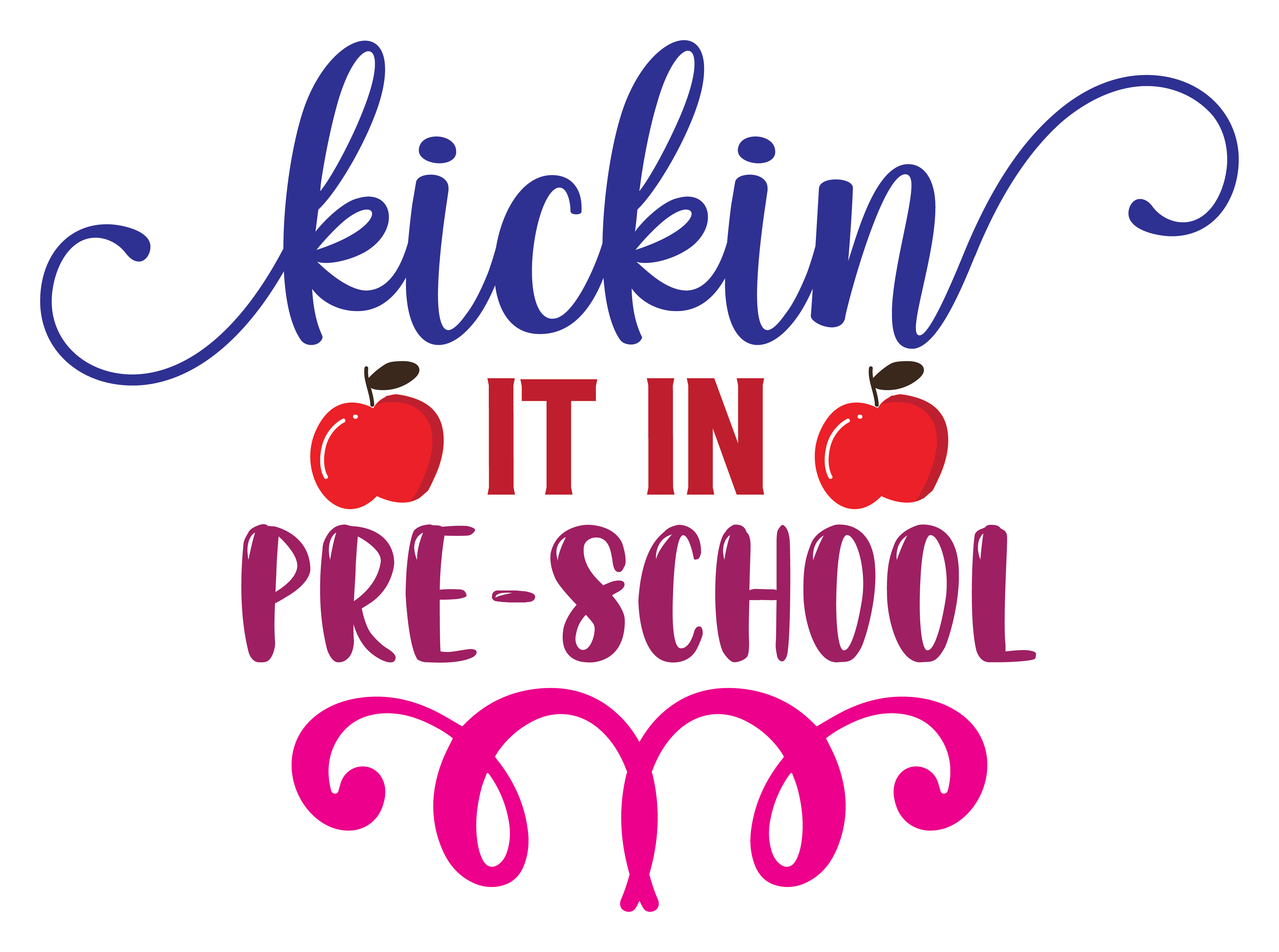 Inspirational Quote "Kickin It in Pre School" Motivational Sticker Vinyl Decal Motivation Stickers- 5" Vinyl Sticker Waterproof