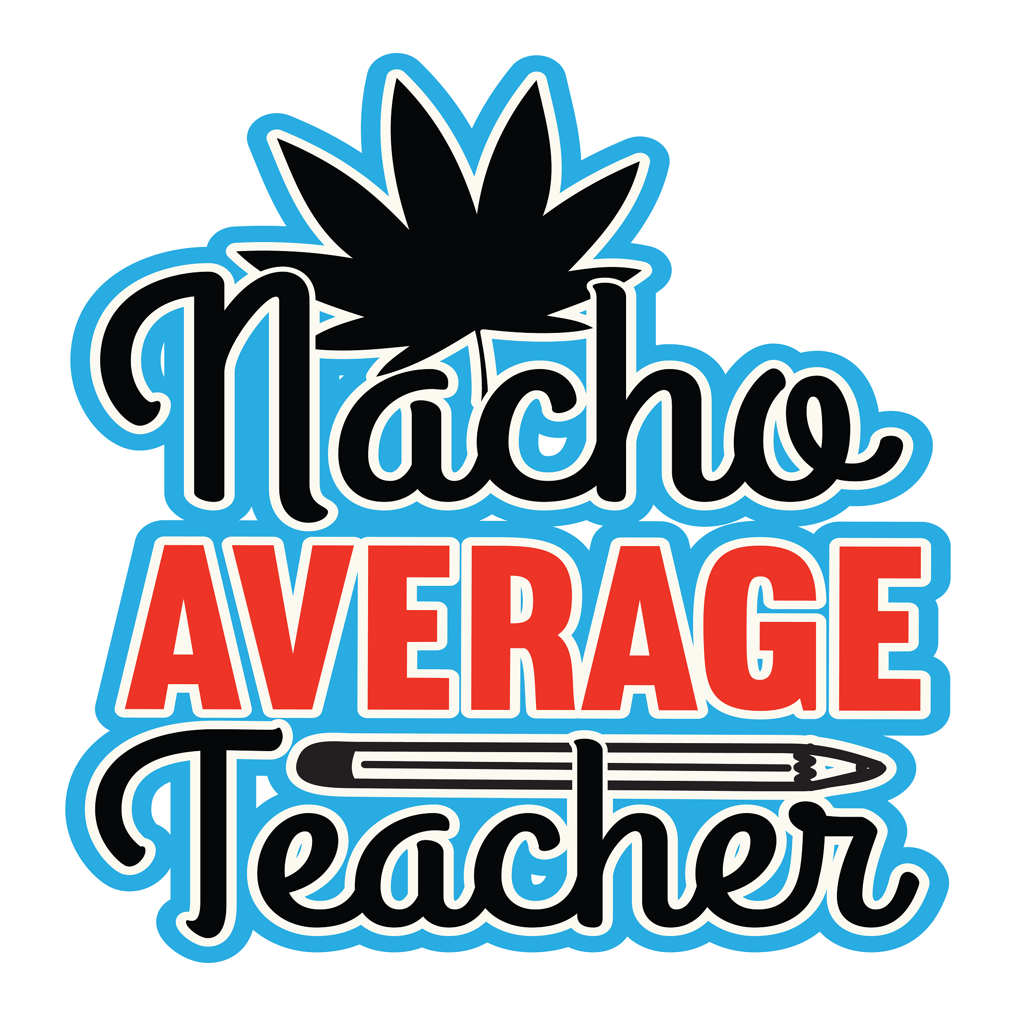 Inspirational Quote "Nacho Everage Teacher" Motivational Sticker Vinyl Decal Motivation Stickers- 5" Vinyl Sticker Waterproof