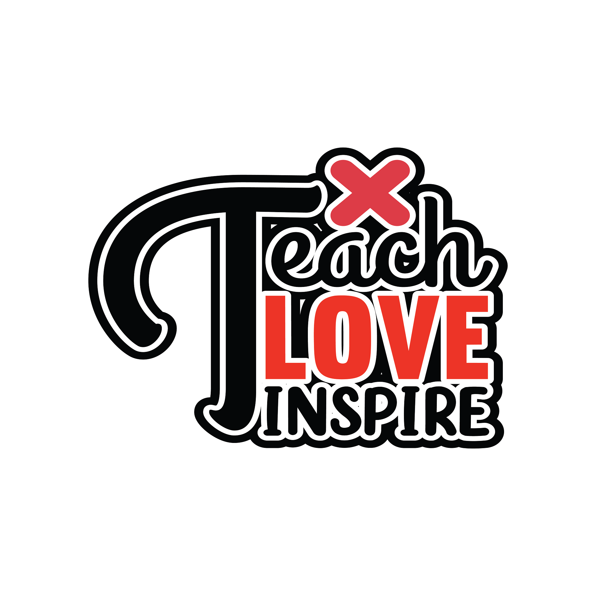 Inspirational Quote "Teach Love Inspire, Pencil Icon" Motivational Sticker Vinyl Decal Motivation Stickers- 5" Vinyl Sticker Waterproof