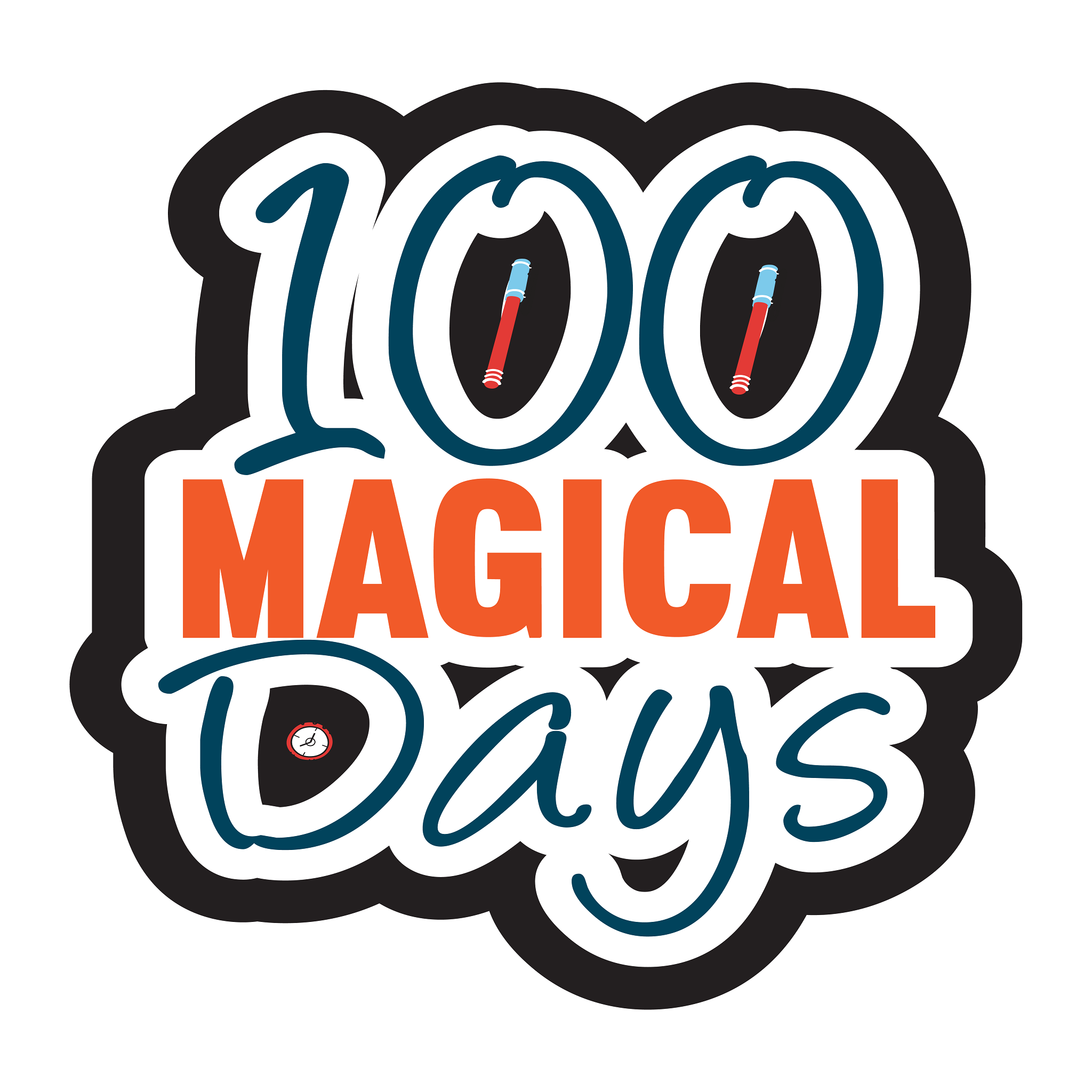 Inspirational Quote "100 Magical Days" Motivational Sticker Vinyl Decal Motivation Stickers- 5" Vinyl Sticker Waterproof