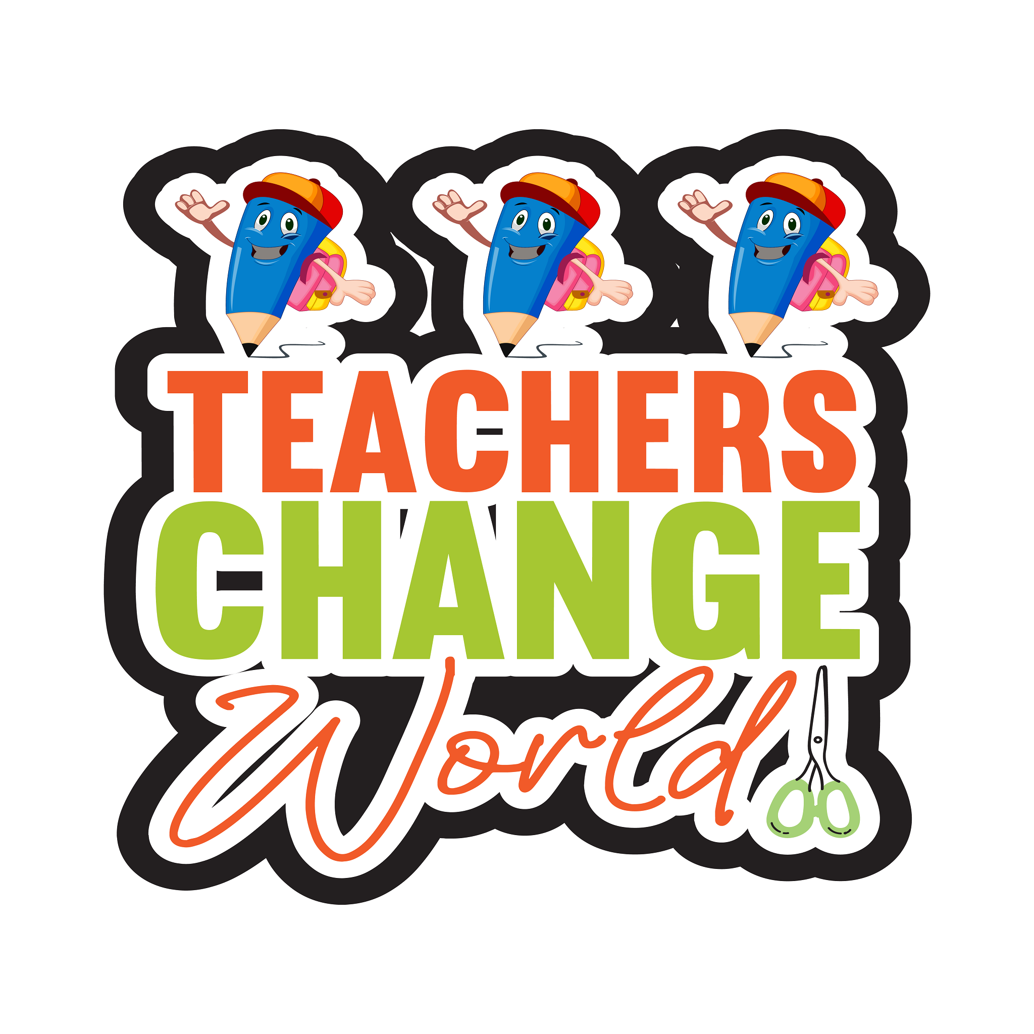 Inspirational Quote "Teachers Change World" Motivational Sticker Vinyl Decal Motivation Stickers- 5" Vinyl Sticker Waterproof