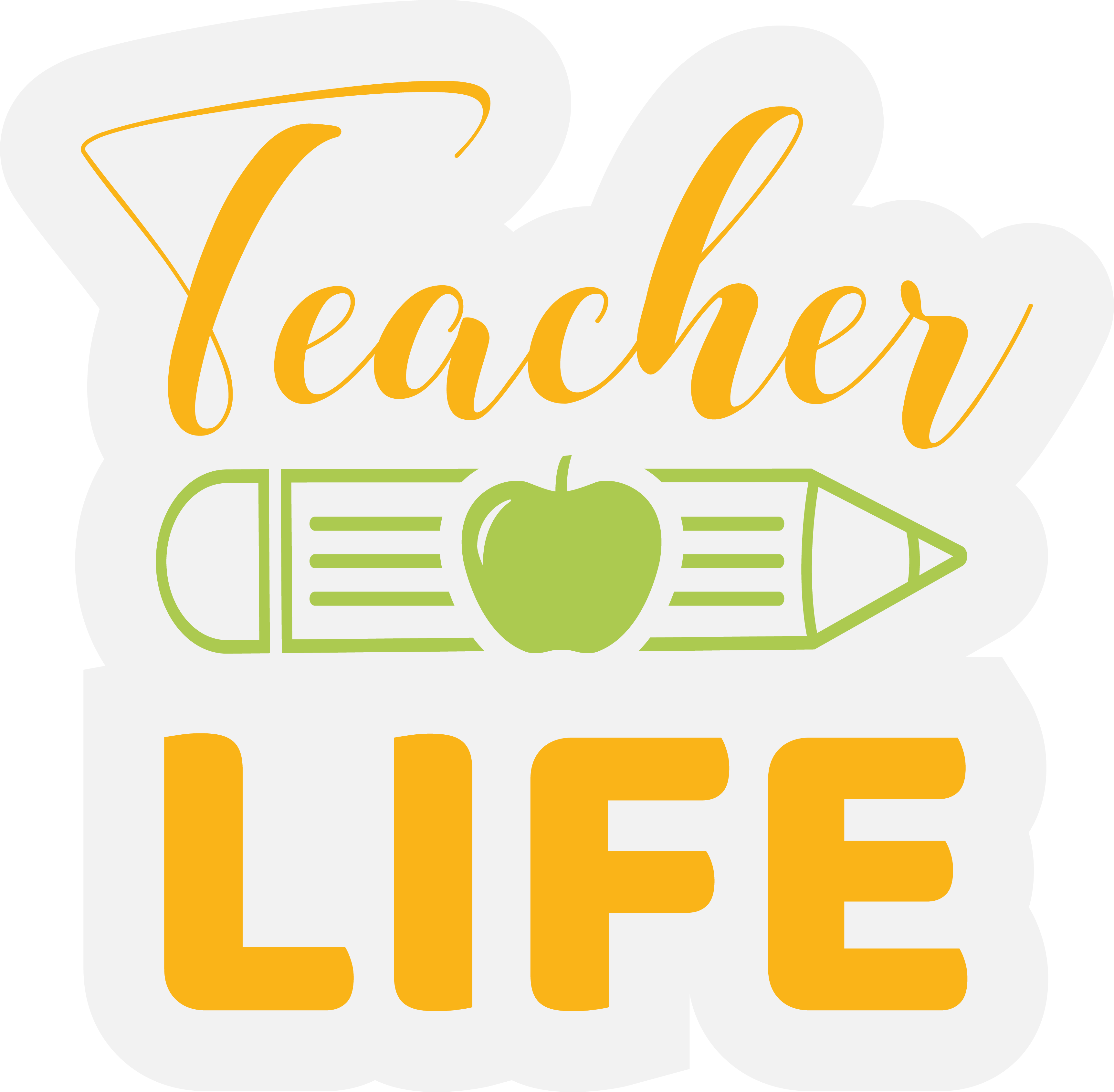Inspirational Quote "Teacher Life, Unique Icon" Motivational Sticker Vinyl Decal Motivation Stickers- 5" Vinyl Sticker Waterproof