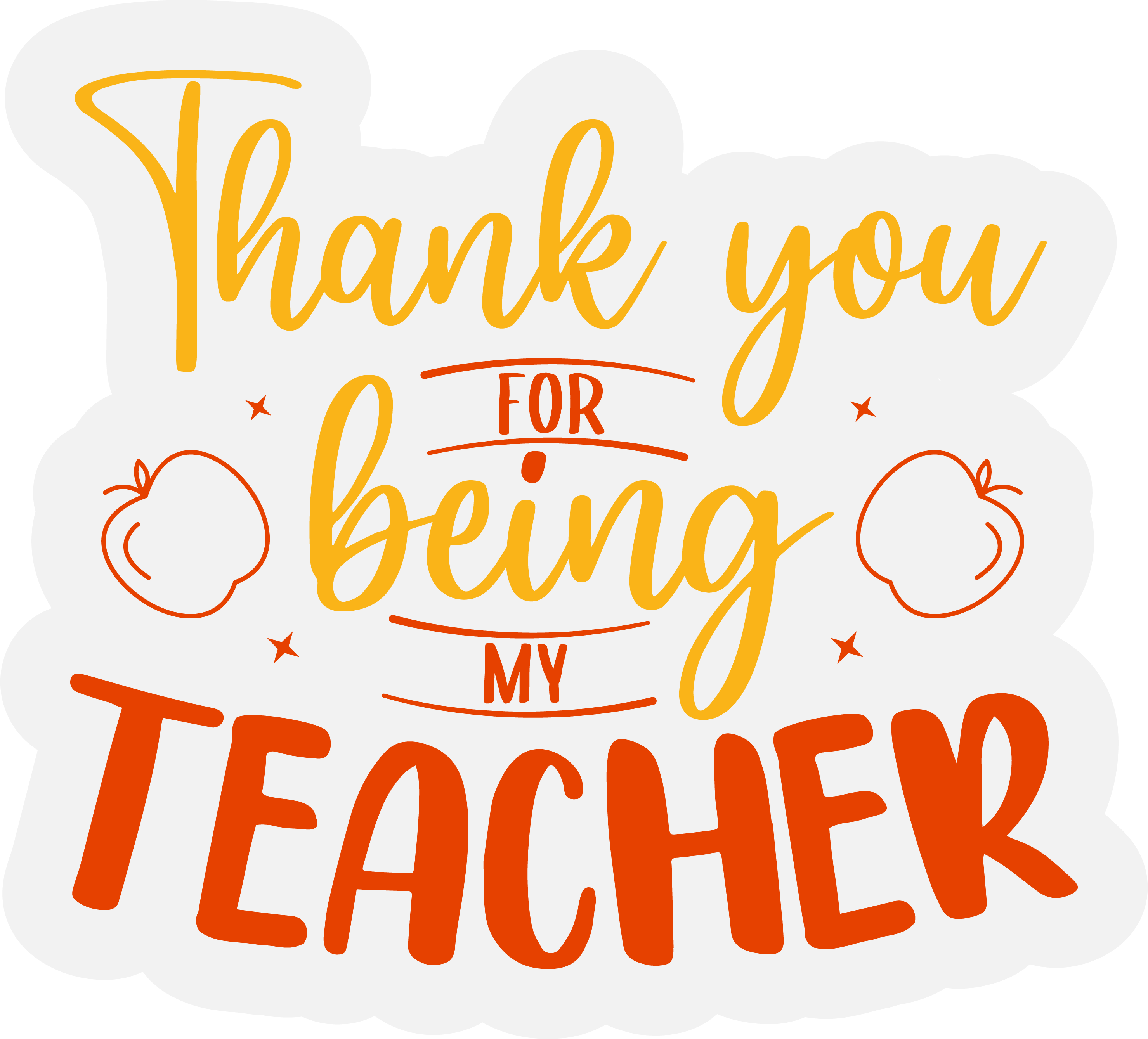 Inspirational Quote "Thank You for Being My Teacher" Motivational Sticker Vinyl Decal Motivation Stickers- 5" Vinyl Sticker Waterproof