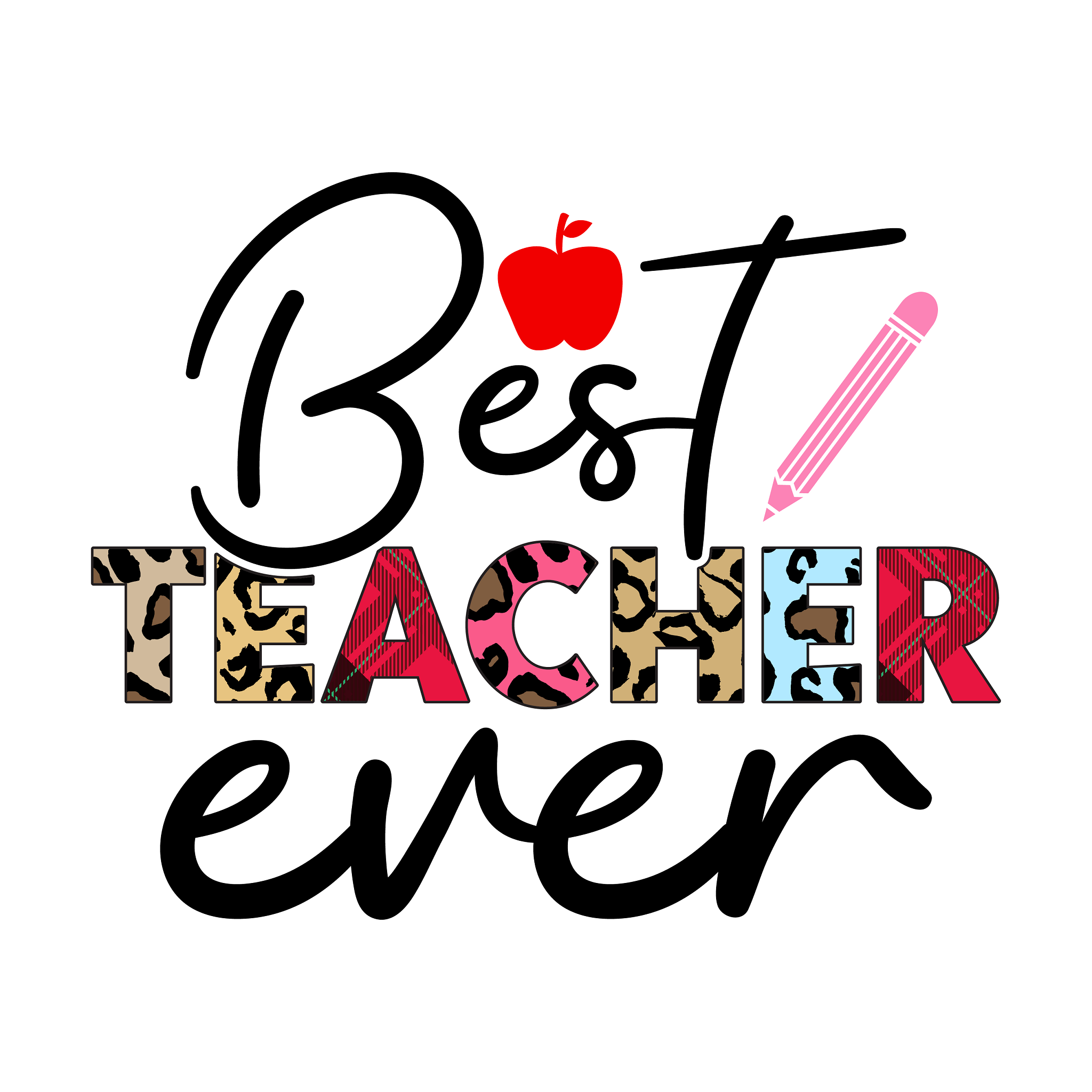 Inspirational Quote "Best Teacher Ever Icon" Motivational Sticker Vinyl Decal Motivation Stickers- 5" Vinyl Sticker Waterproof