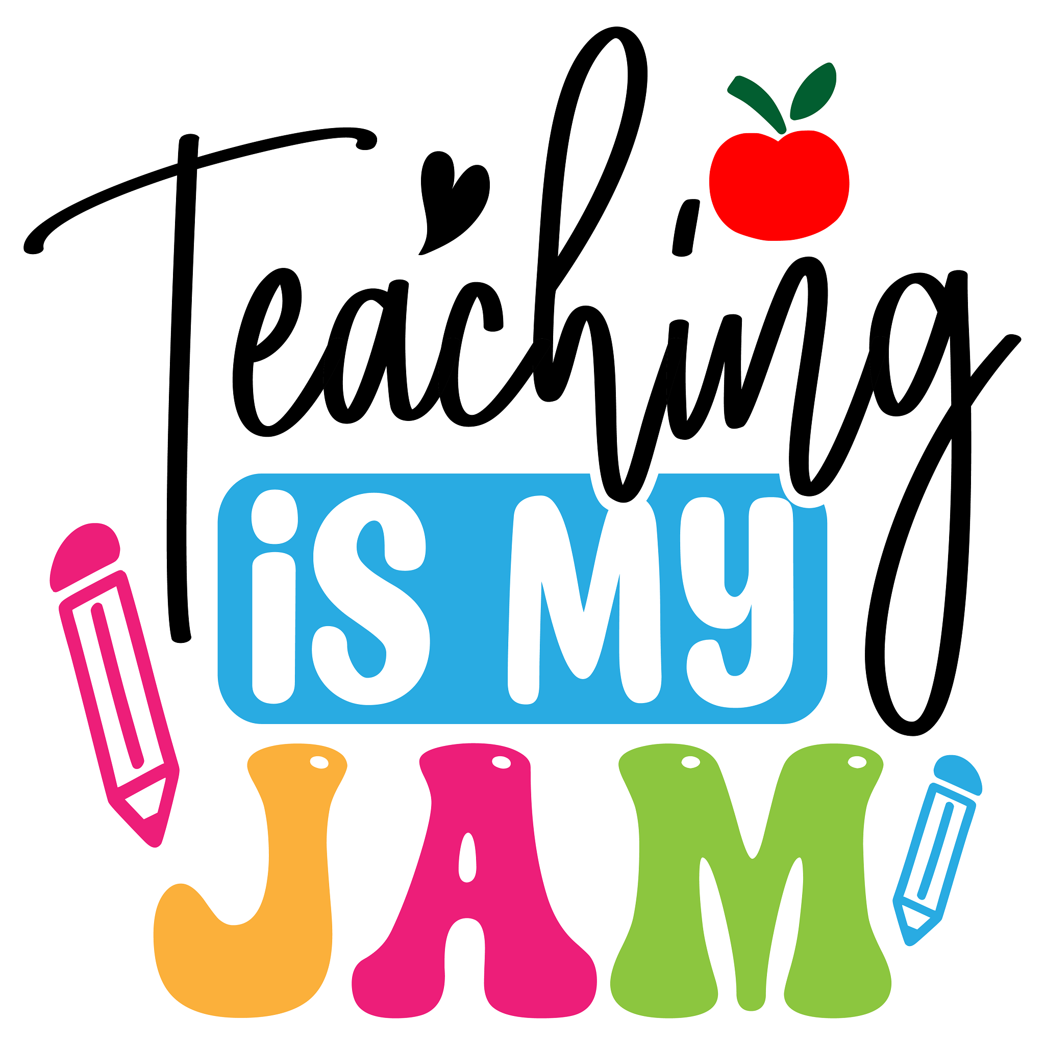 Inspirational Quote "Teaching is My Jam - Sticker Icon" Motivational Sticker Vinyl Decal Motivation Stickers- 5" Vinyl Sticker Waterproof