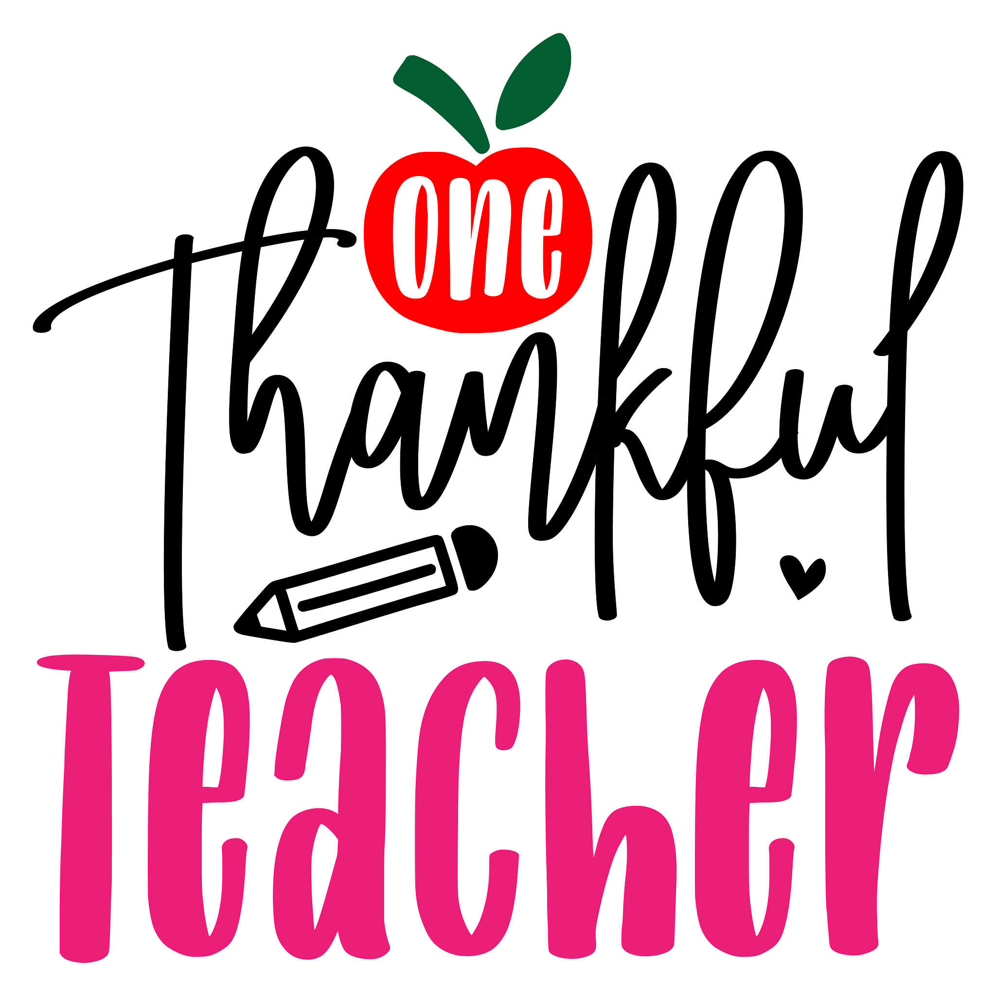 Inspirational Quote "One Thankful Teacher Sticker" Motivational Sticker Vinyl Decal Motivation Stickers- 5" Vinyl Sticker Waterproof